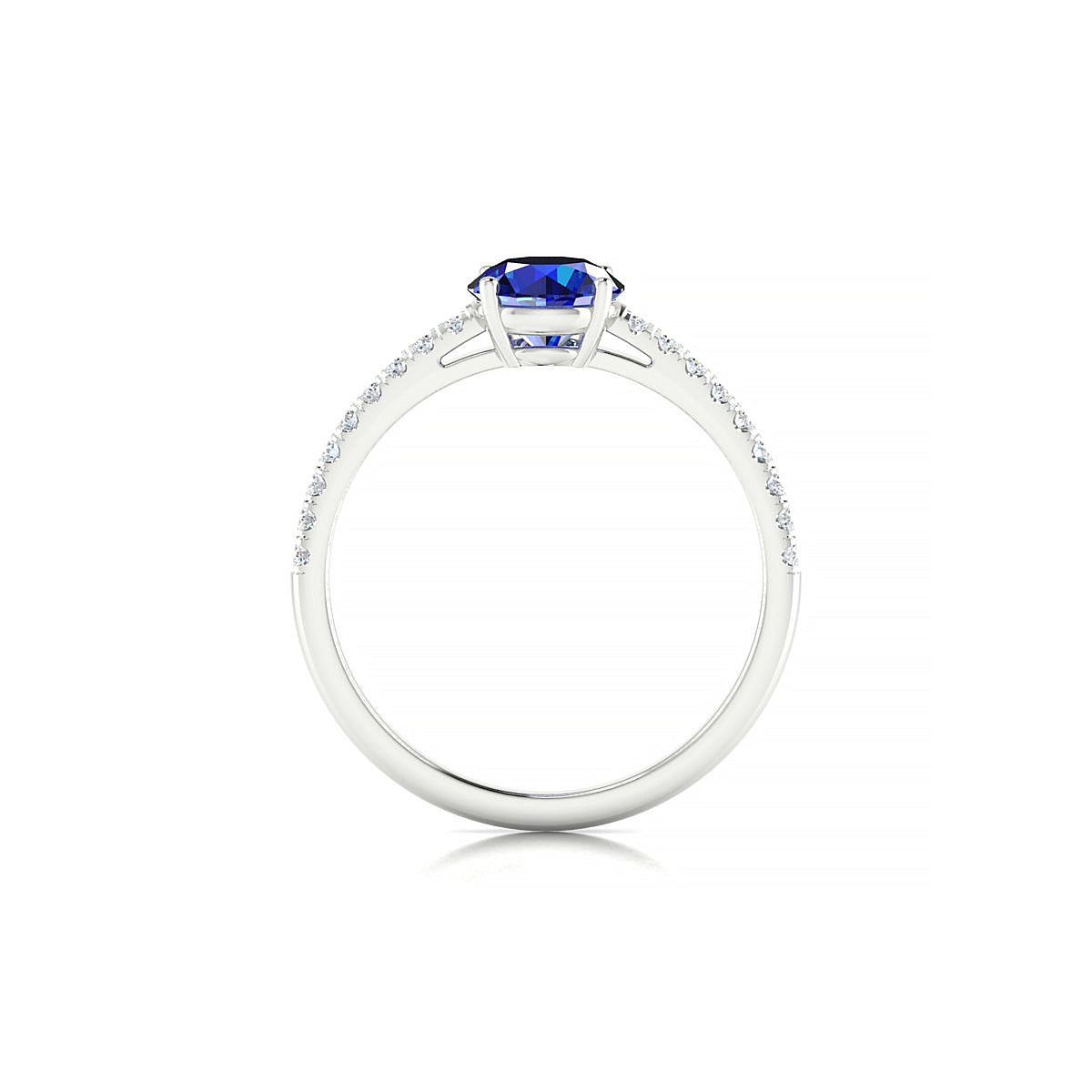 Timeless | 18k White Gold 6 mm Round Sapphire Ring
