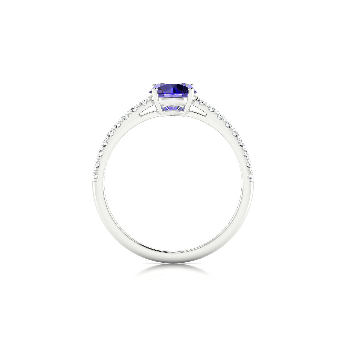 Timeless | 18k White Gold 6 mm Round Tanzanite Ring