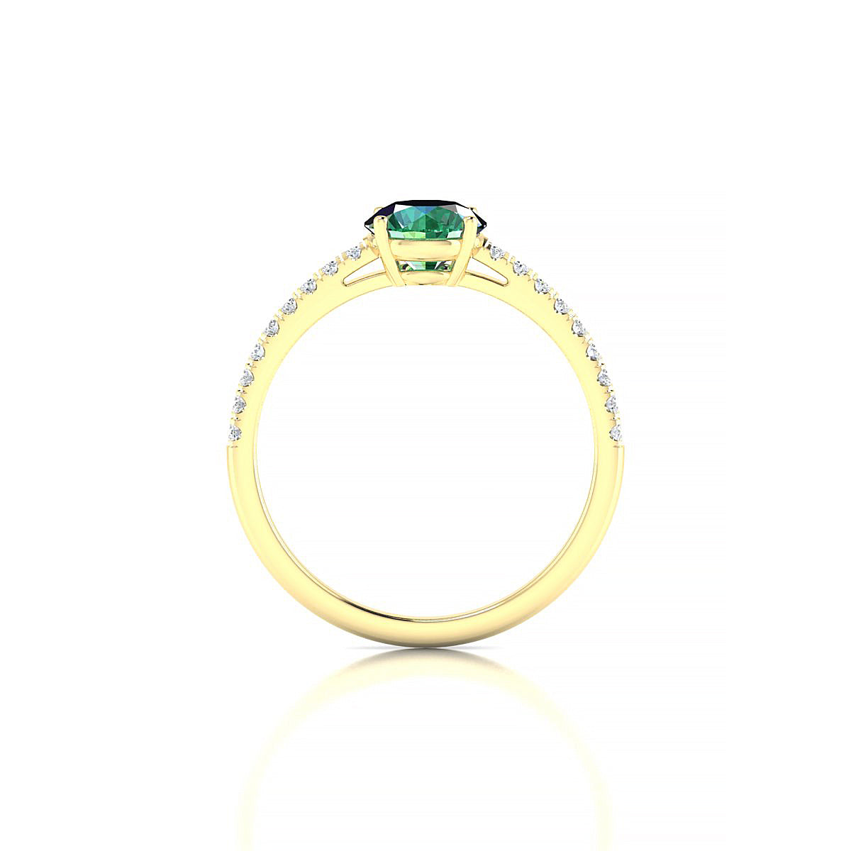 Timeless | 18k Yellow Gold 6 mm Round Emerald Ring