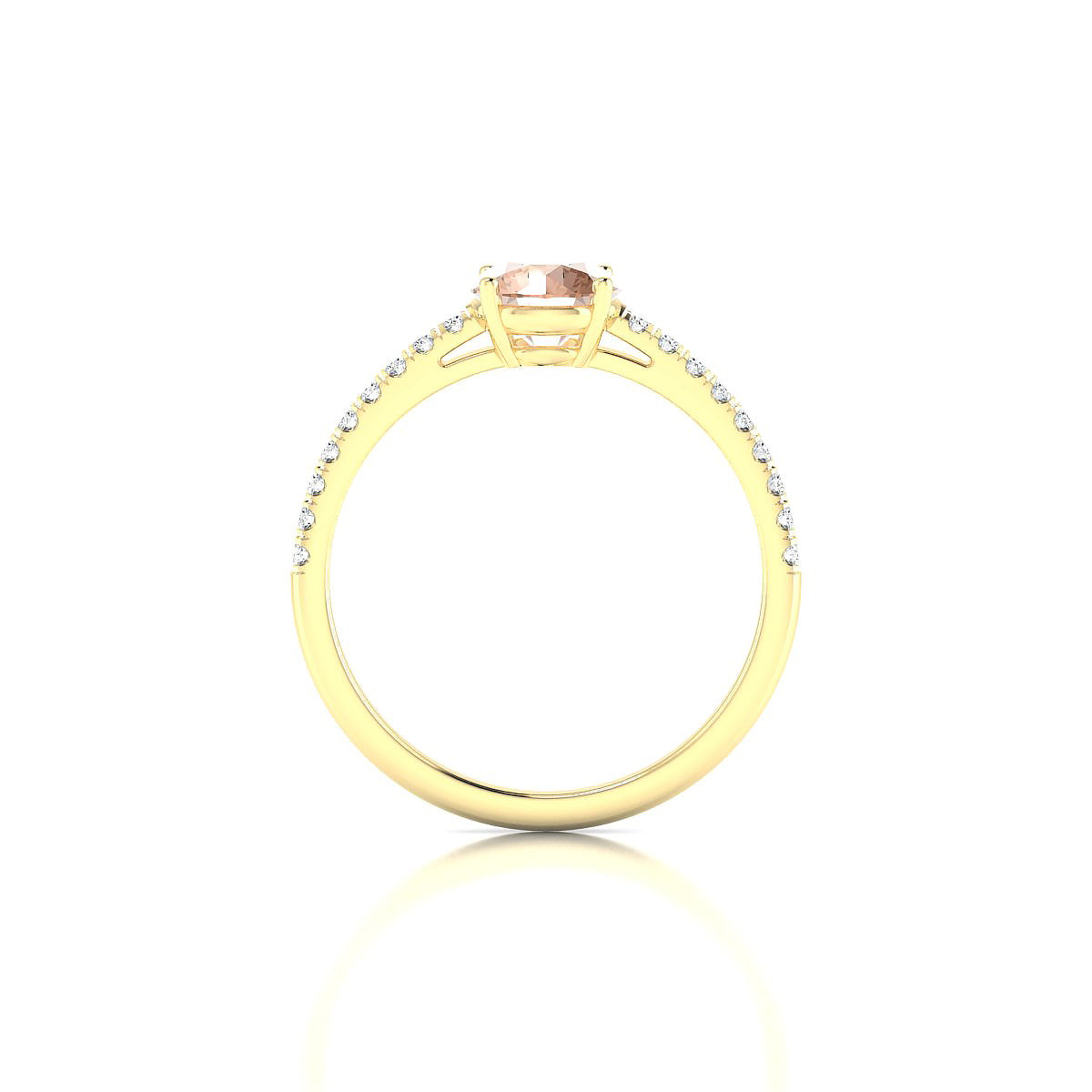 Timeless | 18k Yellow Gold 6 mm Round Morganite Ring