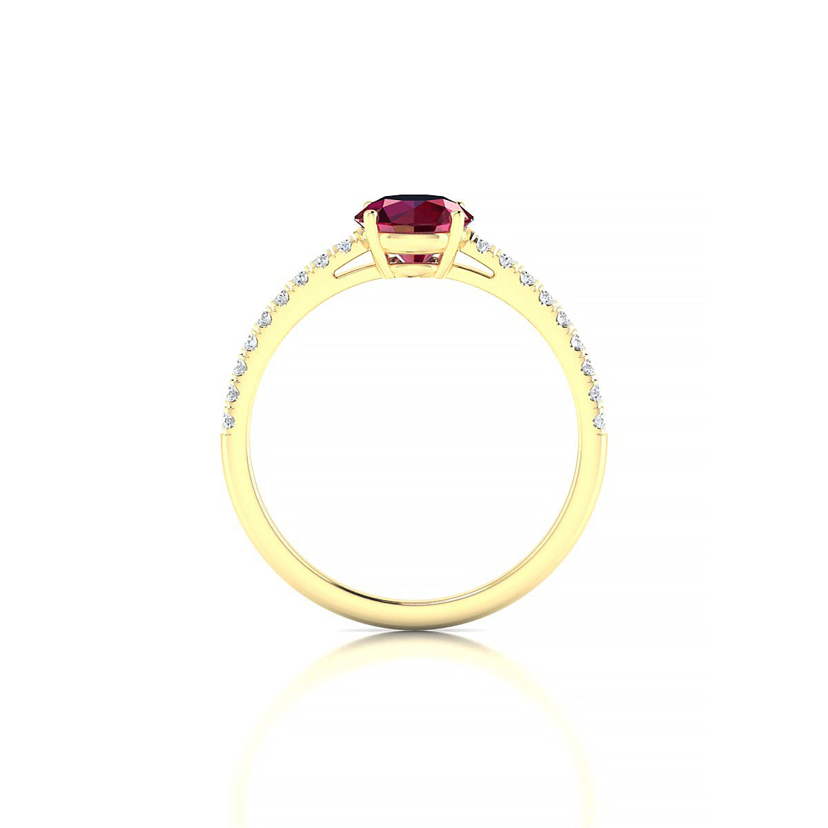 Timeless | 18k Yellow Gold 6 mm Round Ruby Ring