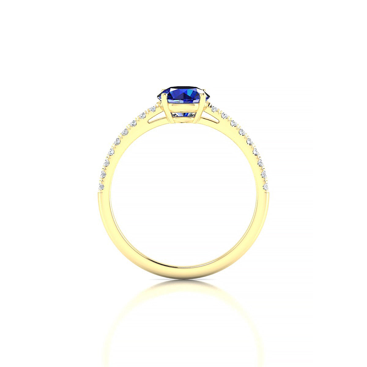 Timeless | 18k Yellow Gold 6 mm Round Sapphire Ring