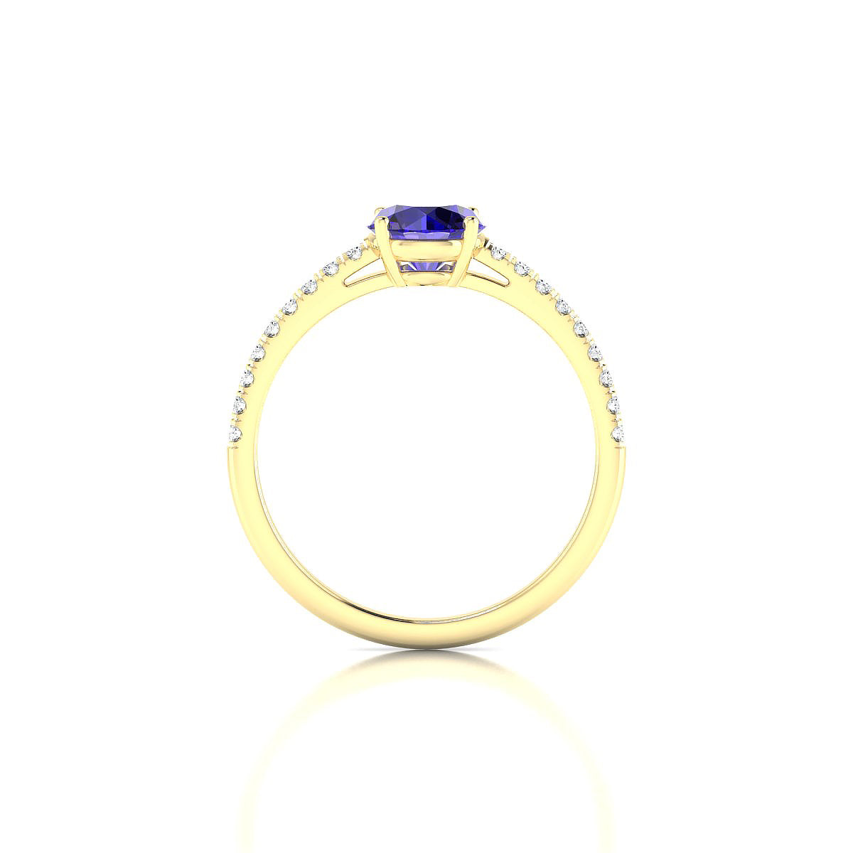 Timeless | 18k Yellow Gold 6 mm Round Tanzanite Ring