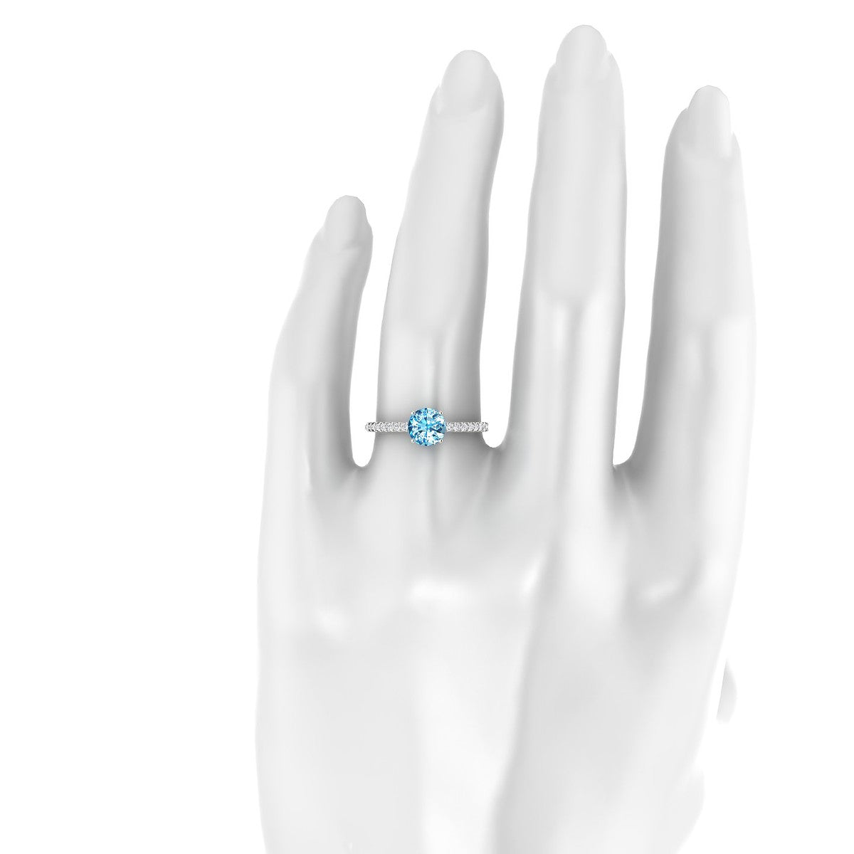 Timeless | 18k White Gold 6 mm Round Topaz Ring