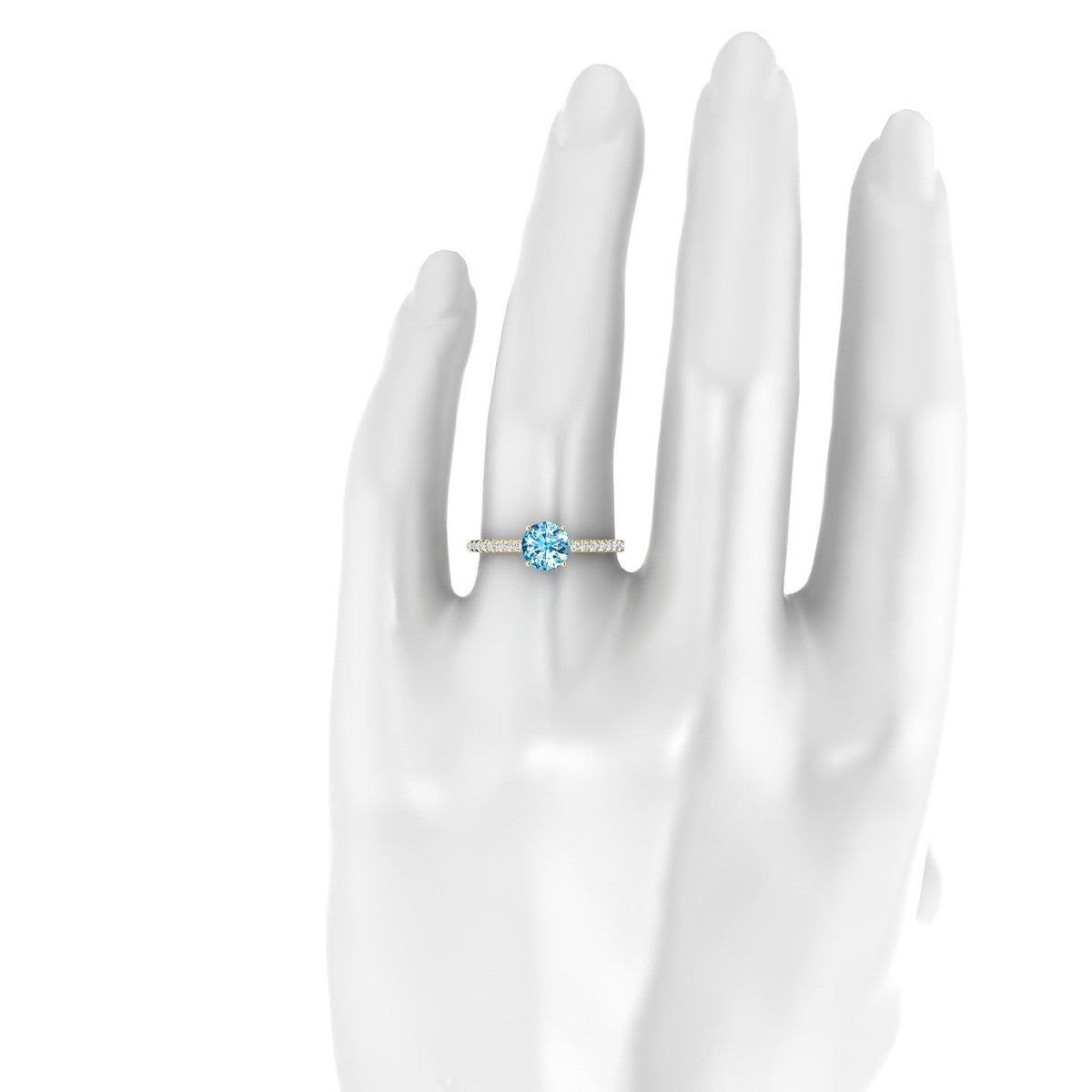 Timeless | 18k Yellow Gold 6 mm Round Topaz Ring