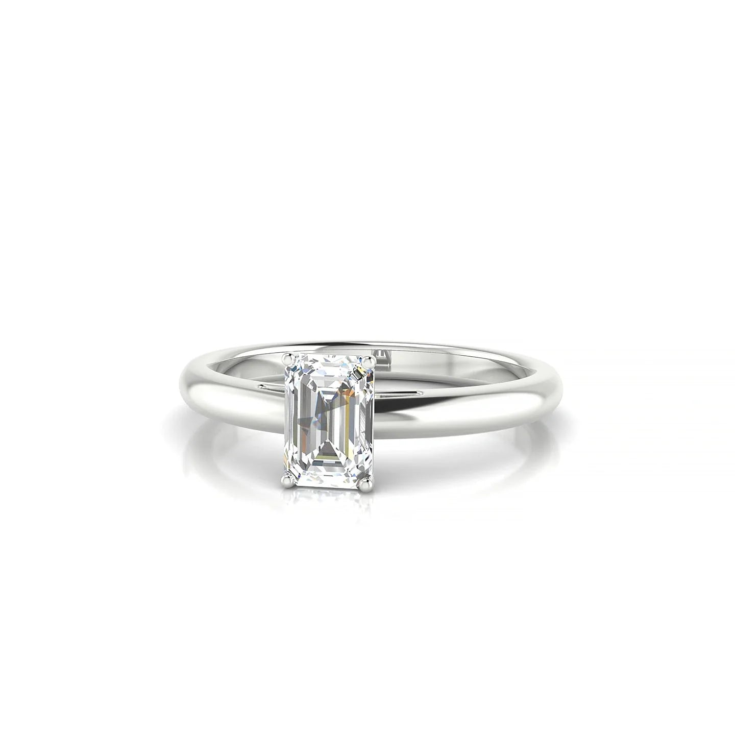 Treasure | 18k White Gold 6 x 4 mm Emerald Diamond Ring