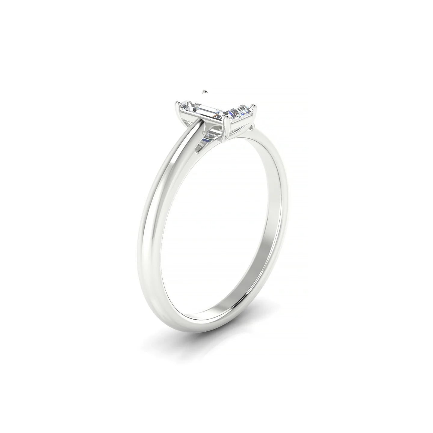 Treasure | 18k White Gold 6 x 4 mm Emerald Diamond Ring