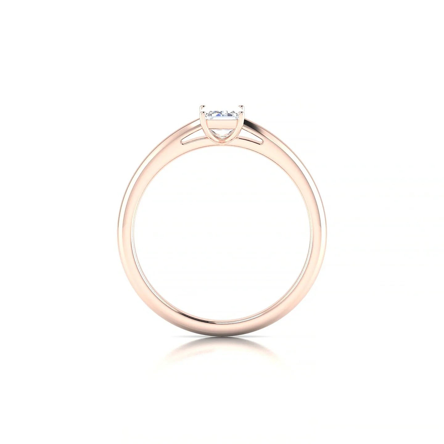 Treasure | 18k Rose Gold 6 x 4 mm Emerald Diamond Ring