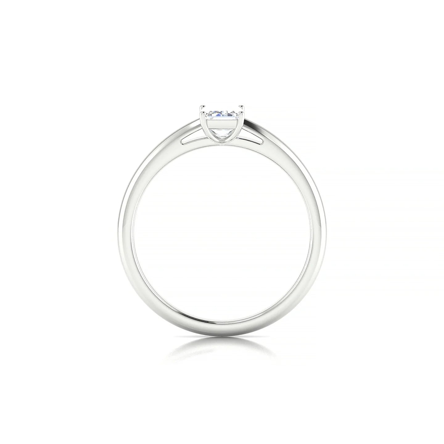 Treasure | 18k White Gold 6 x 4 mm Emerald Diamond Ring
