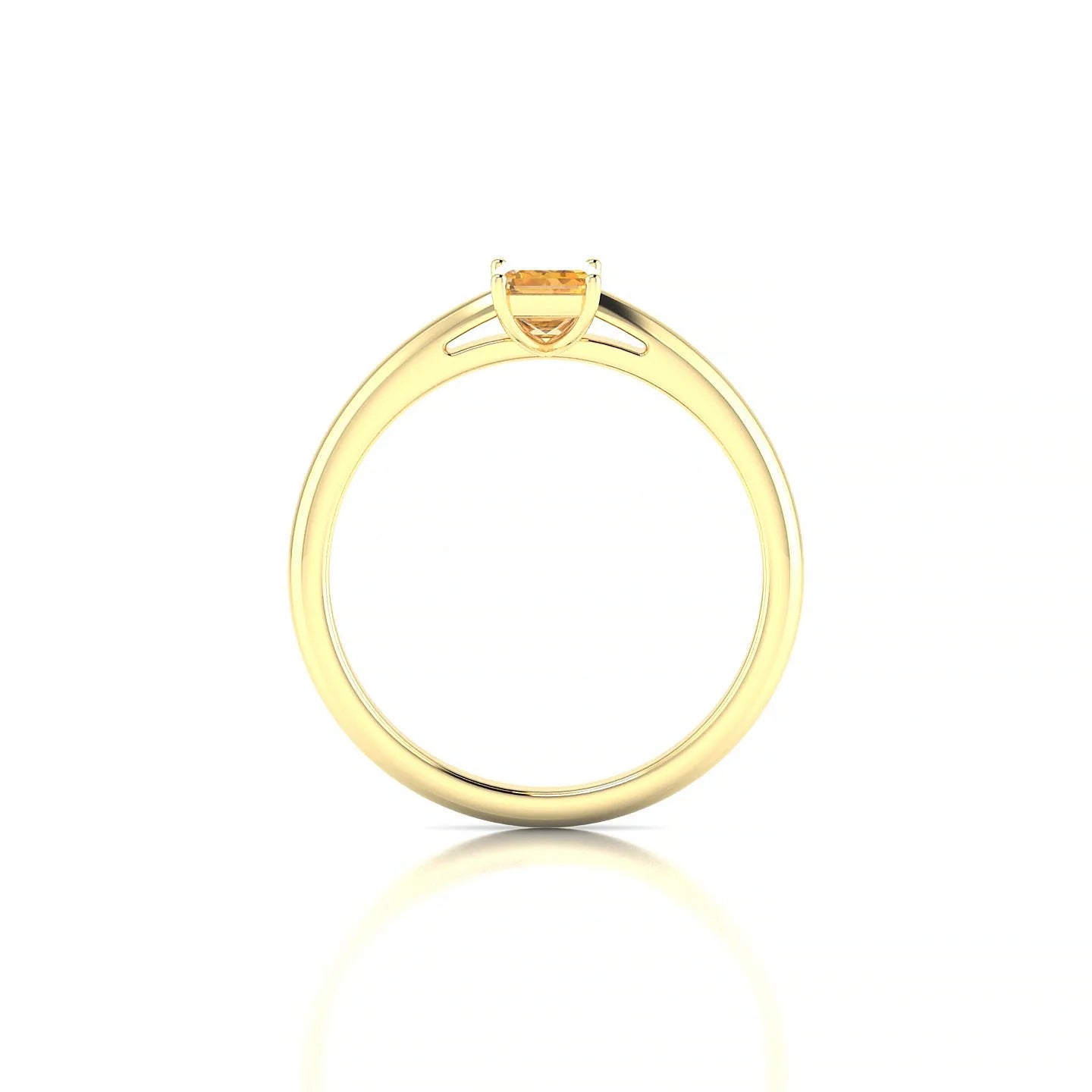 Treasure | 18k Yellow Gold 6 x 4 mm Emerald Citrine Ring