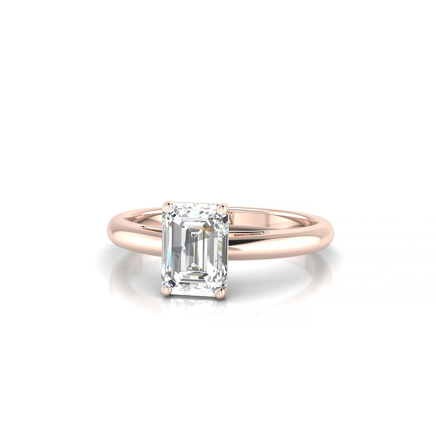 Treasure | 18k Rose Gold 7 x 5 mm Emerald Diamond Ring