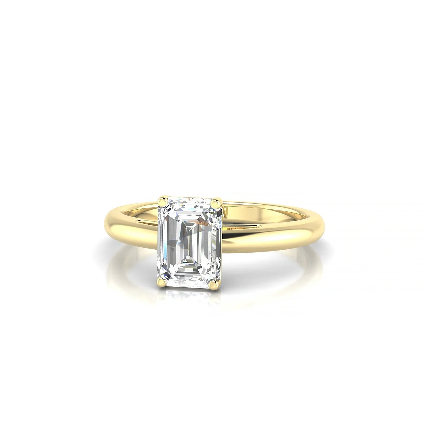 Treasure | 18k Yellow Gold 7 x 5 mm Emerald Diamond Ring