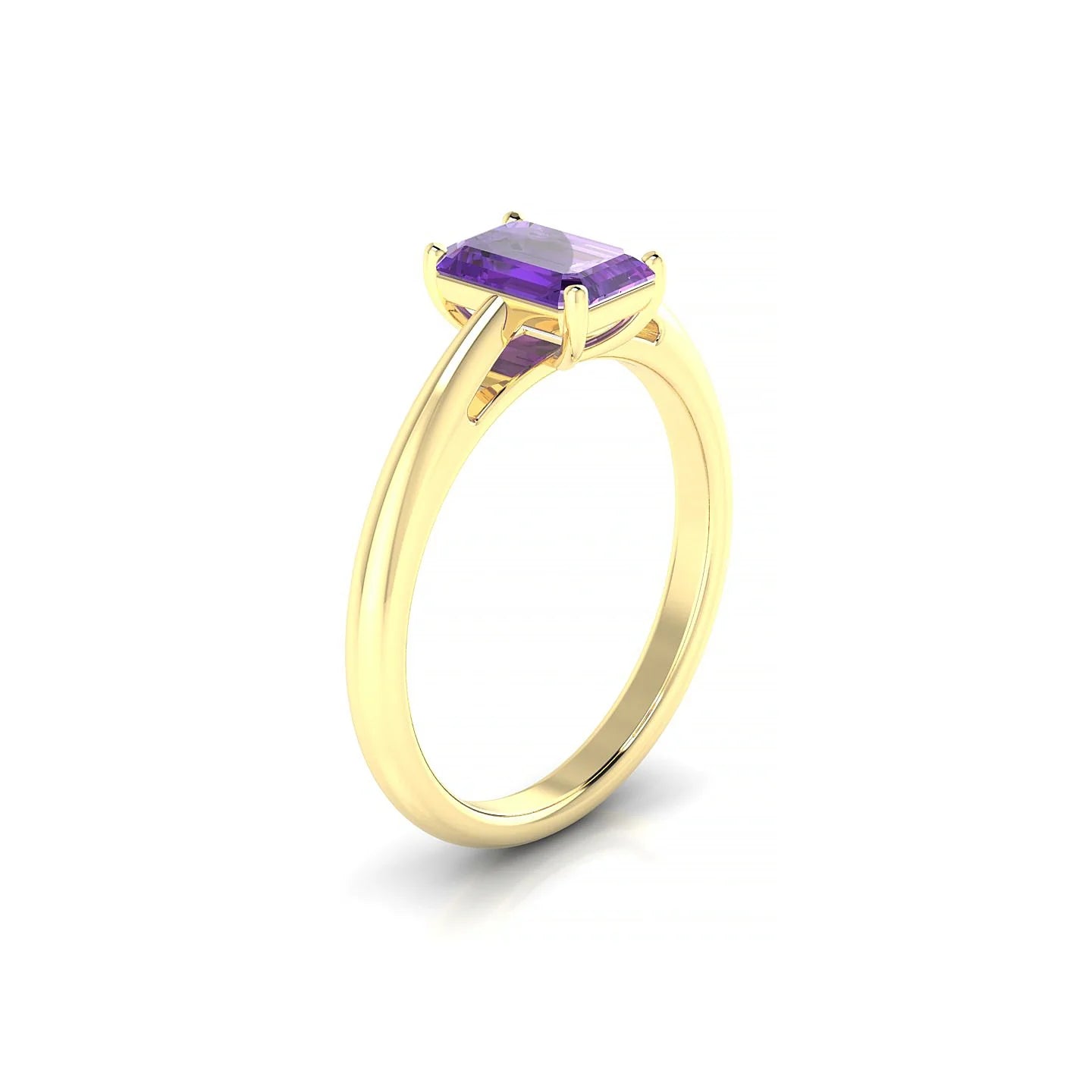 Treasure | 18k Yellow Gold 7 x 5 mm Emerald Amethyst Ring