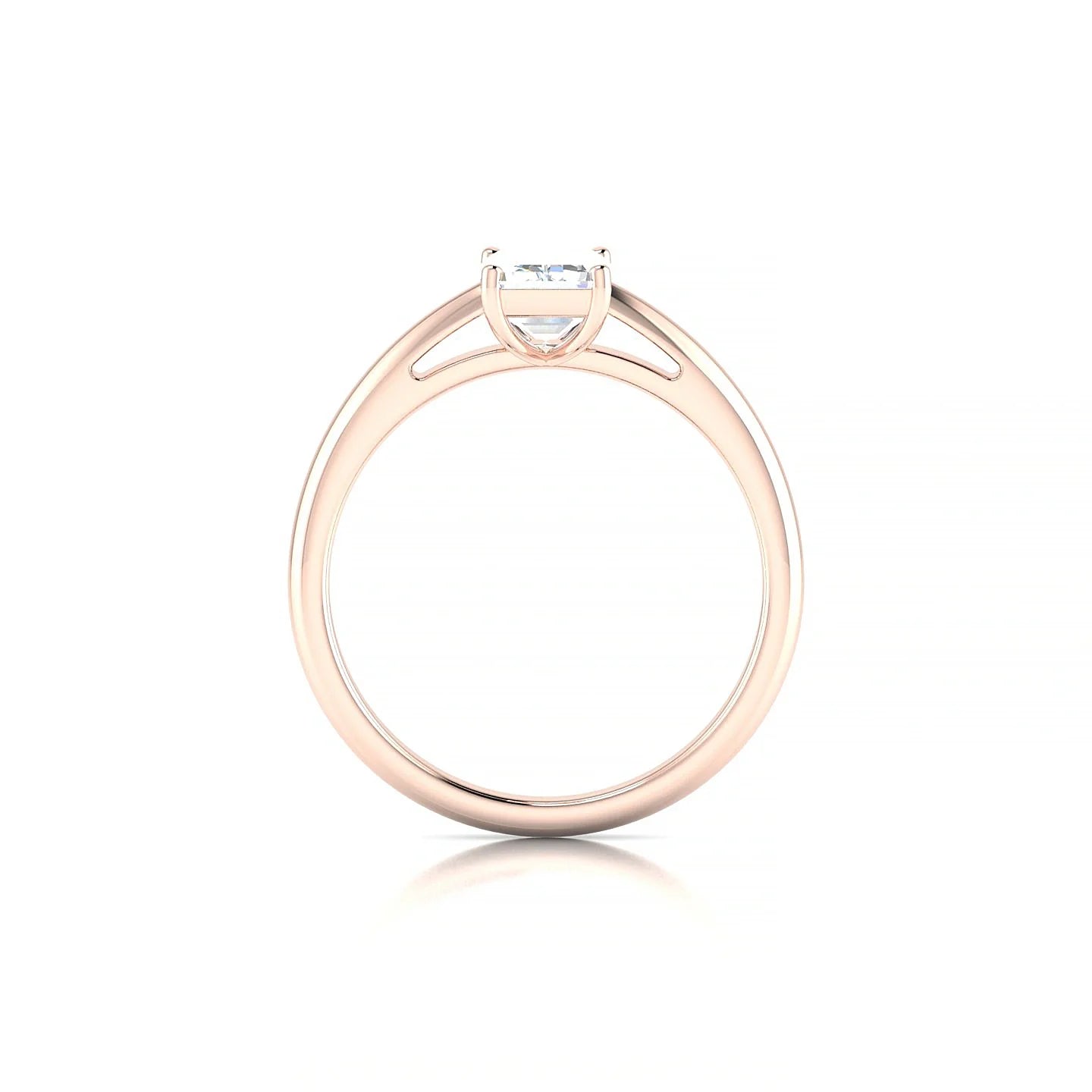 Treasure | 18k Rose Gold 7 x 5 mm Emerald Diamond Ring