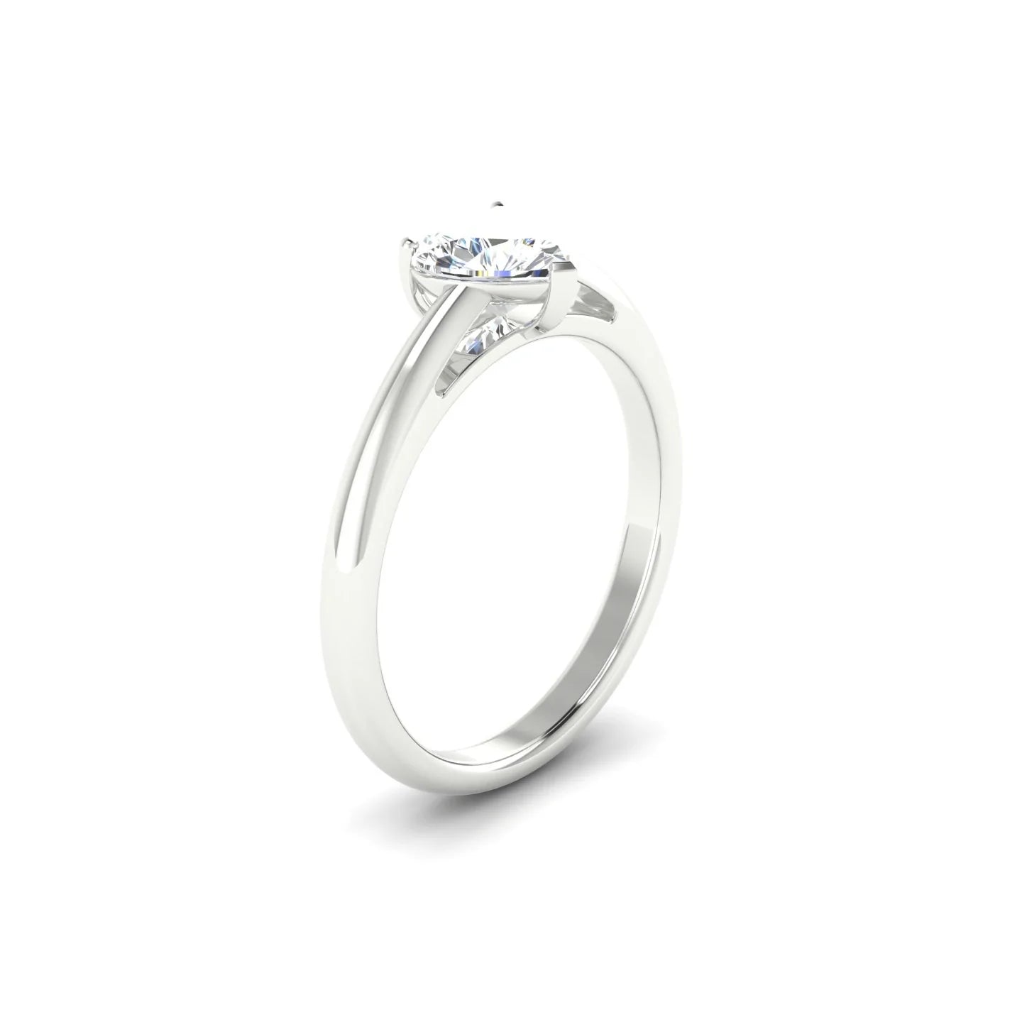 Treasure | 18k White Gold 5.5 mm Heart Diamond Ring