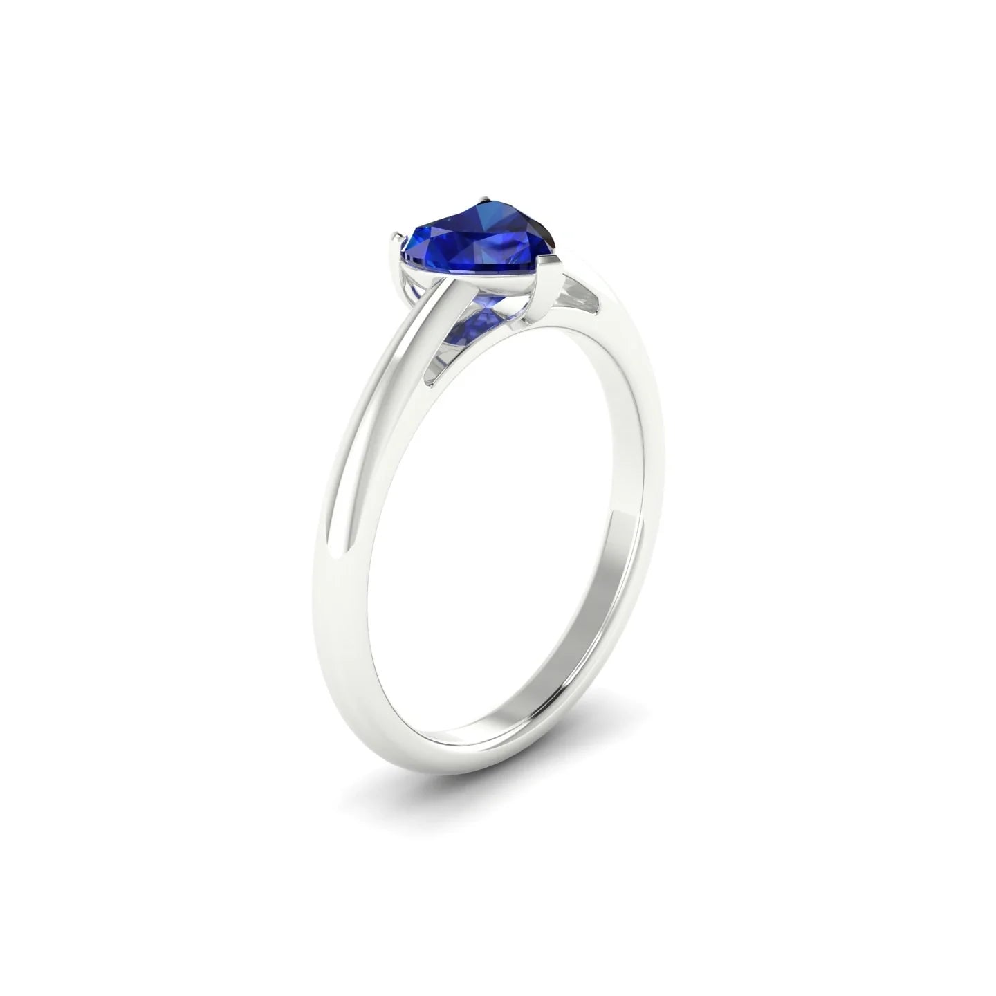 Treasure | 18k White Gold 5.5 mm Heart Sapphire Ring