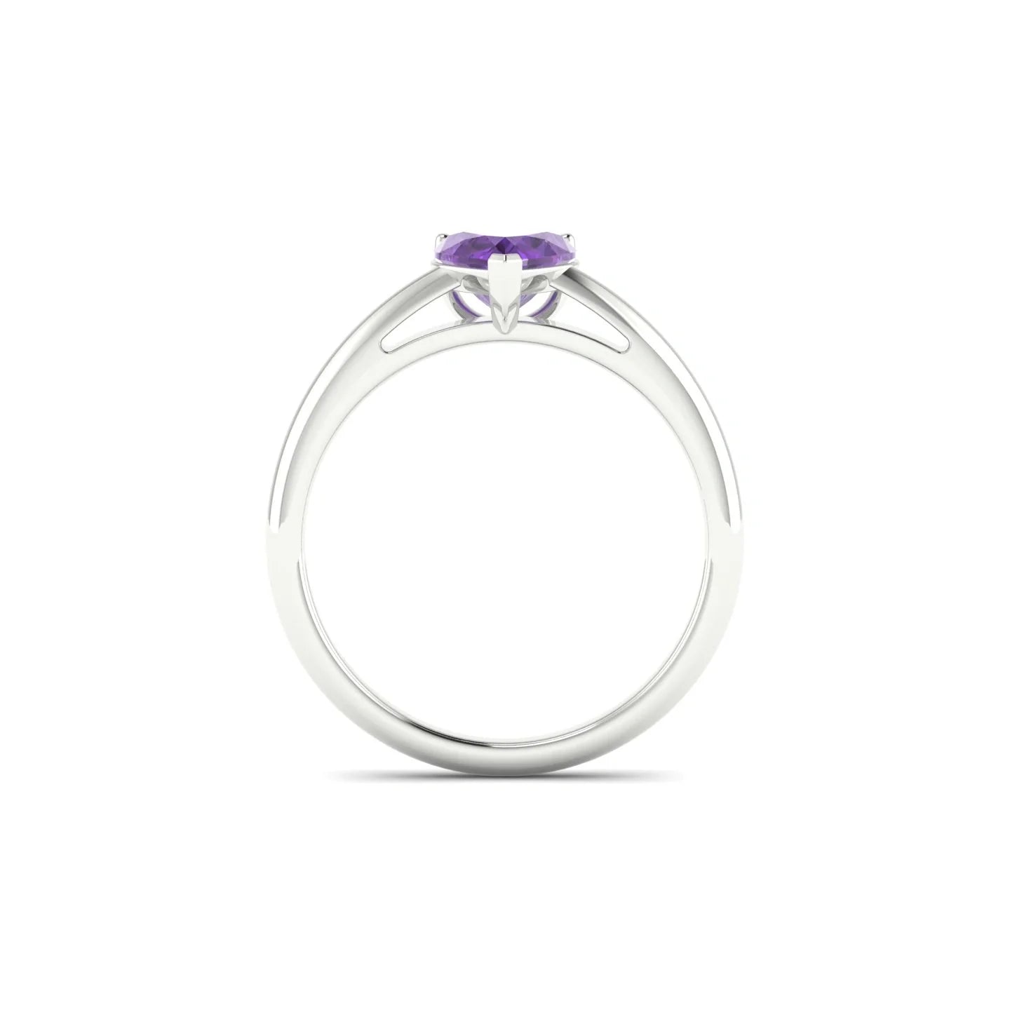 Treasure | 18k White Gold 6 mm Heart Amethyst Ring