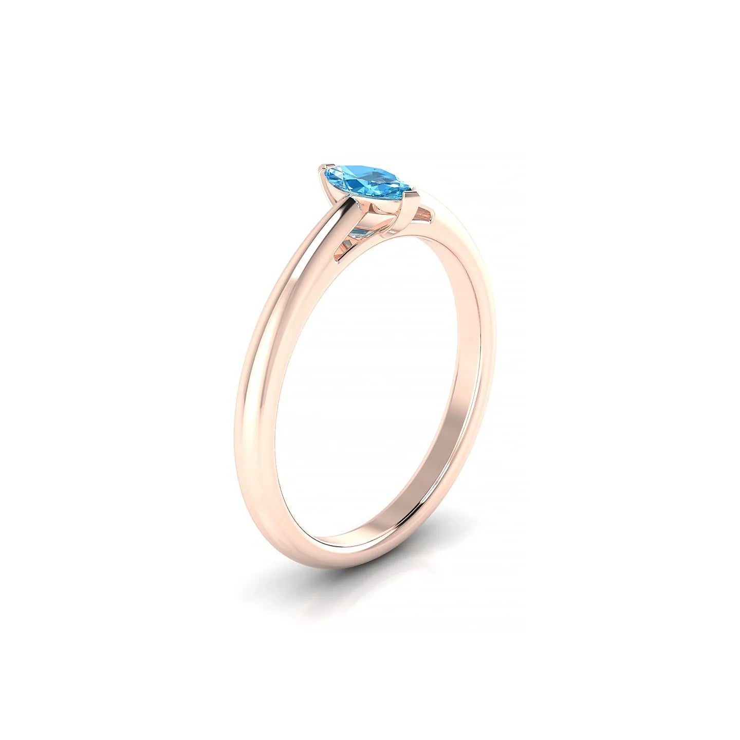 Treasure | 18k Rose Gold 6 x 3 mm Marquise Topaz Ring