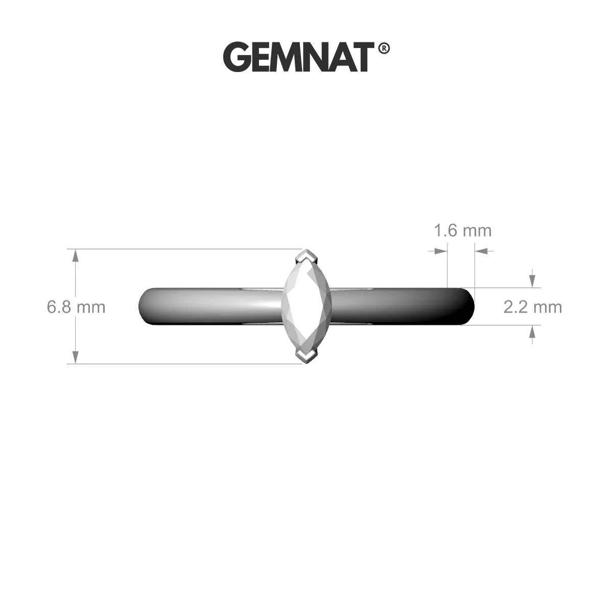 Treasure | 18k Yellow Gold 6 x 3 mm Marquise Citrine Ring