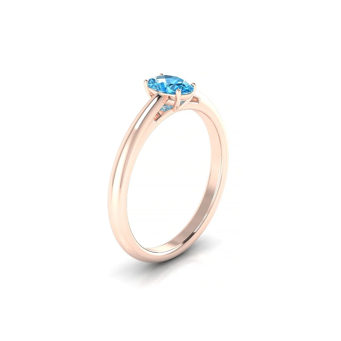 Treasure | 18k Rose Gold 6 x 4 mm Oval Topaz Ring