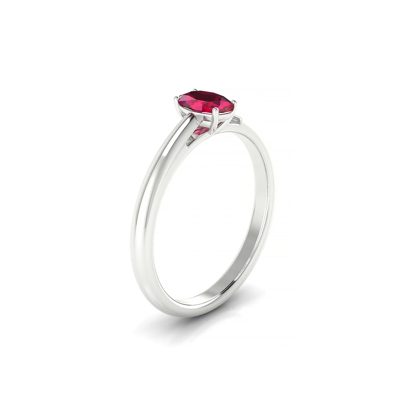 Treasure | 18k White Gold 6 x 4 mm Oval Ruby Ring