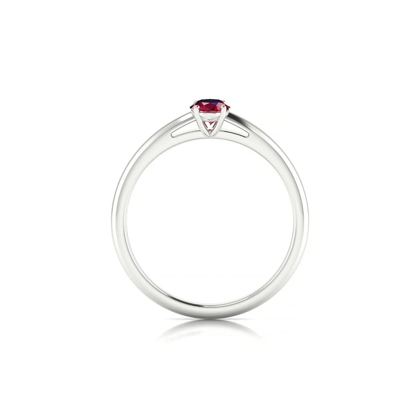 Treasure | 18k White Gold 6 x 4 mm Oval Ruby Ring