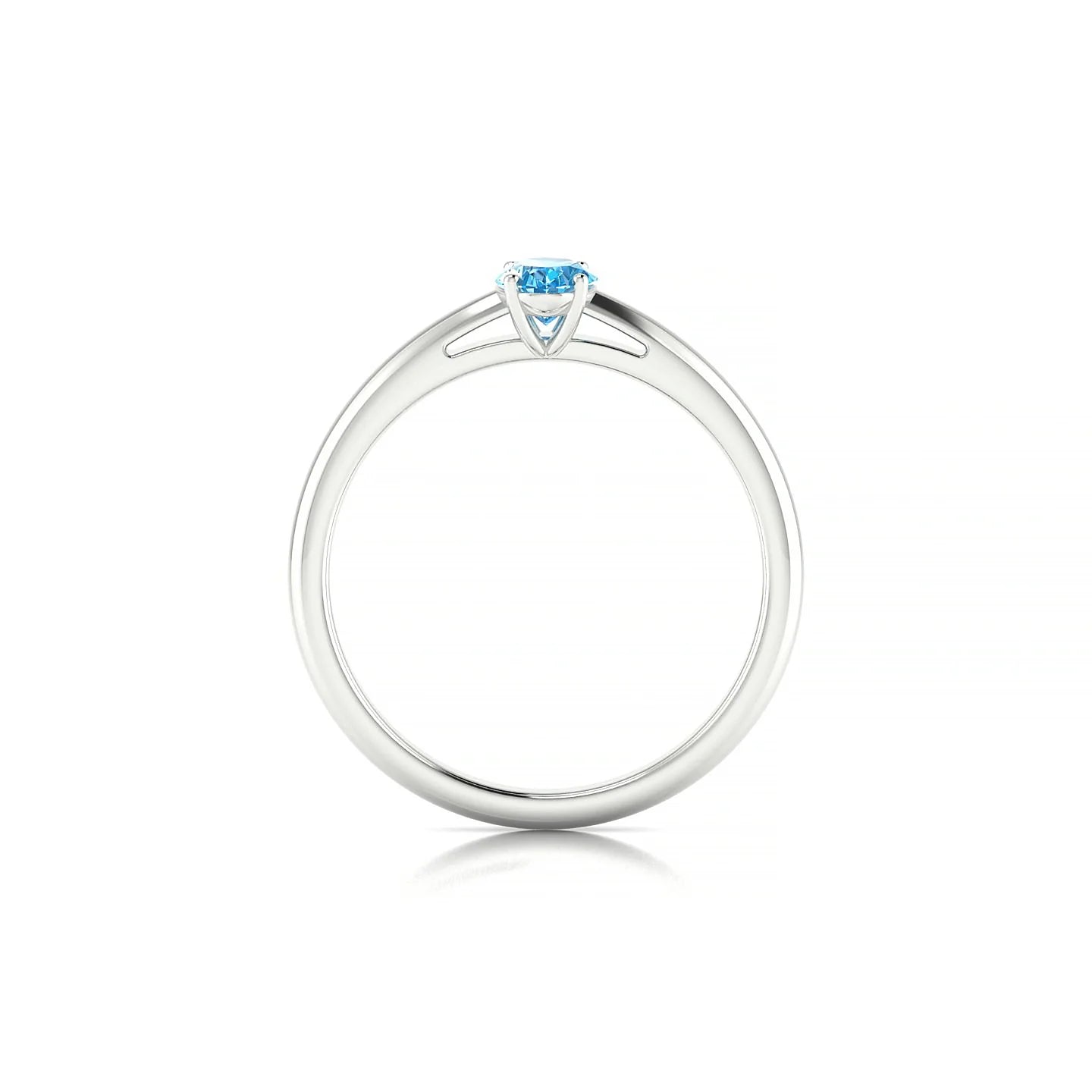 Treasure | 18k White Gold 6 x 4 mm Oval Topaz Ring