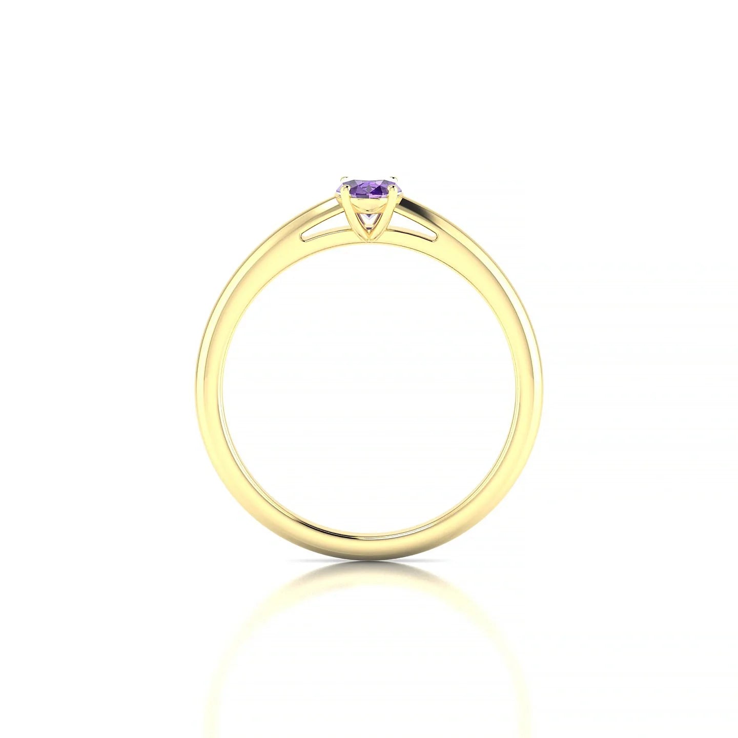 Treasure | 18k Yellow Gold 6 x 4 mm Oval Amethyst Ring
