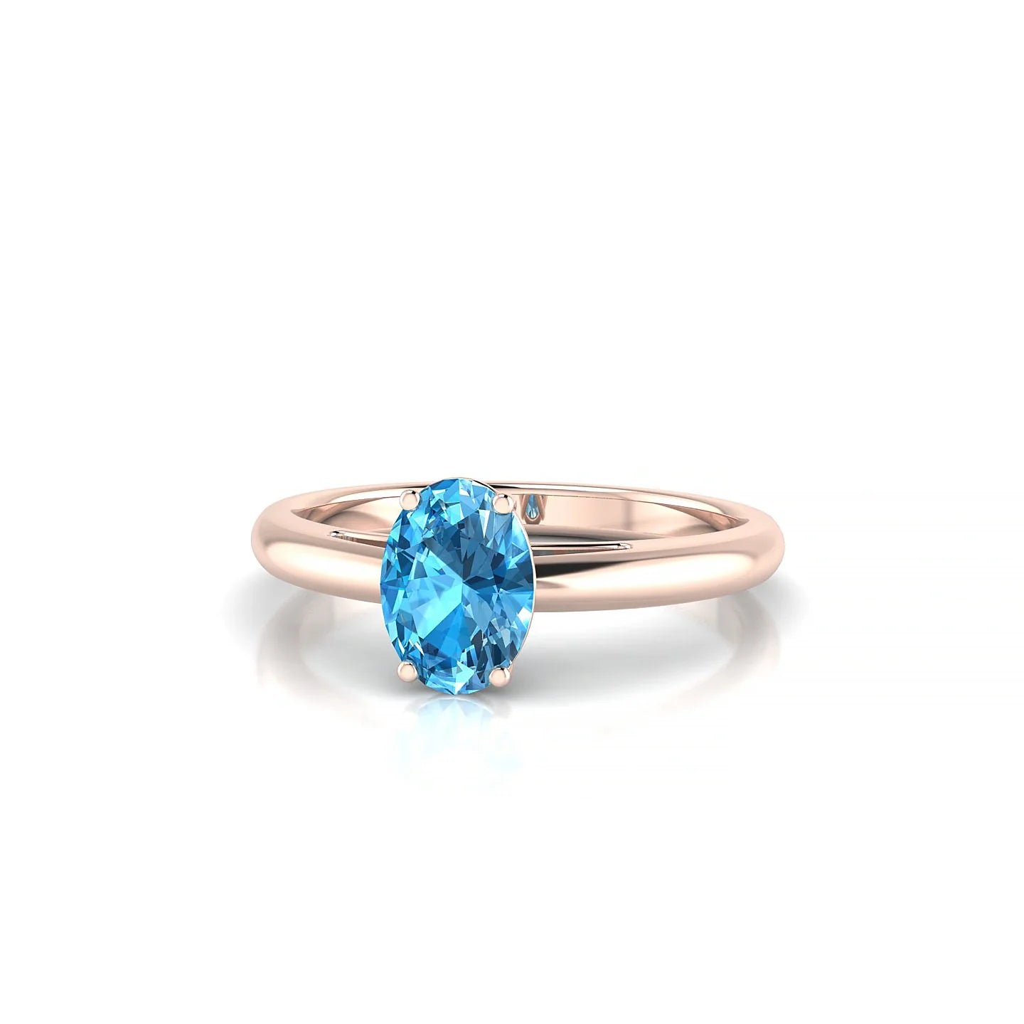 Treasure | 18k Rose Gold 7 x 5 mm Oval Topaz Ring