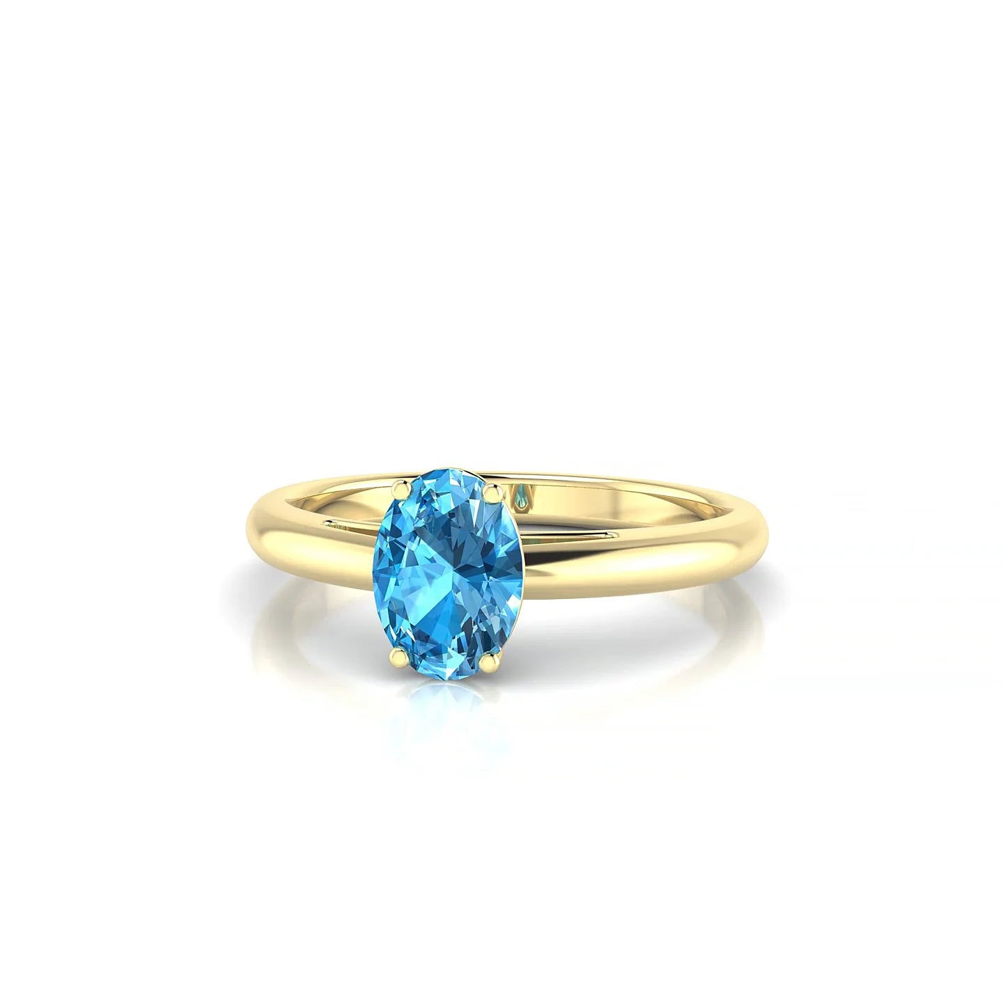 Treasure | 18k Yellow Gold 7 x 5 mm Oval Topaz Ring