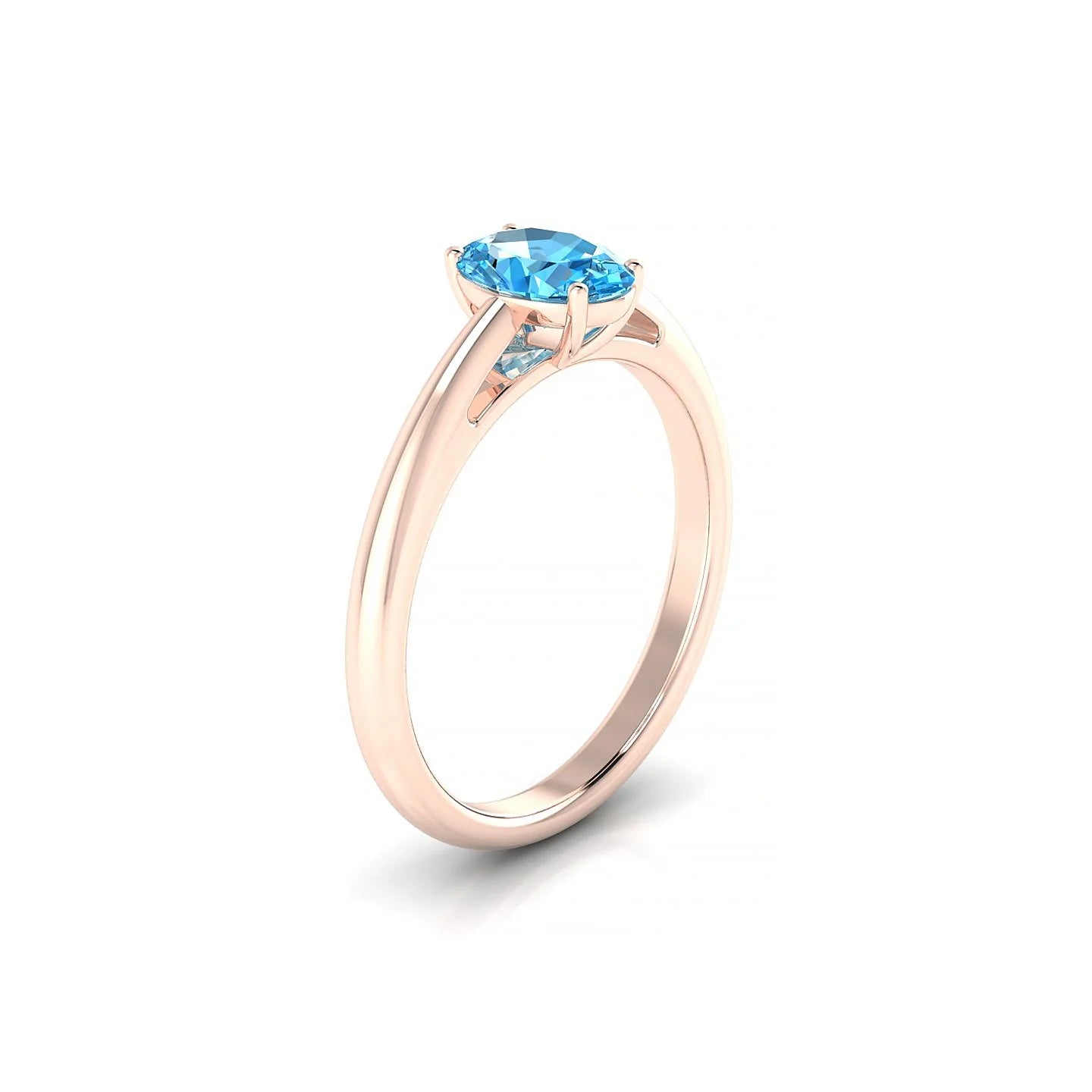 Treasure | 18k Rose Gold 7 x 5 mm Oval Topaz Ring