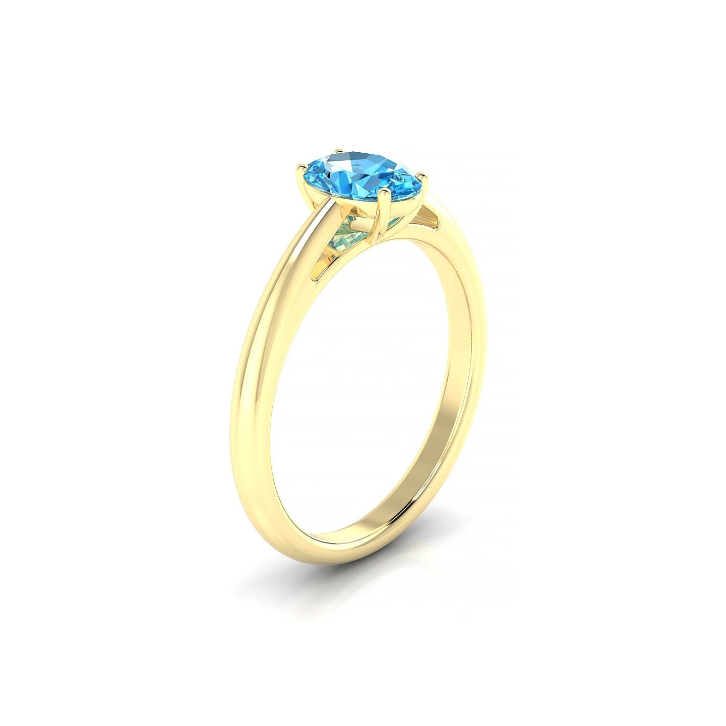 Treasure | 18k Yellow Gold 7 x 5 mm Oval Topaz Ring