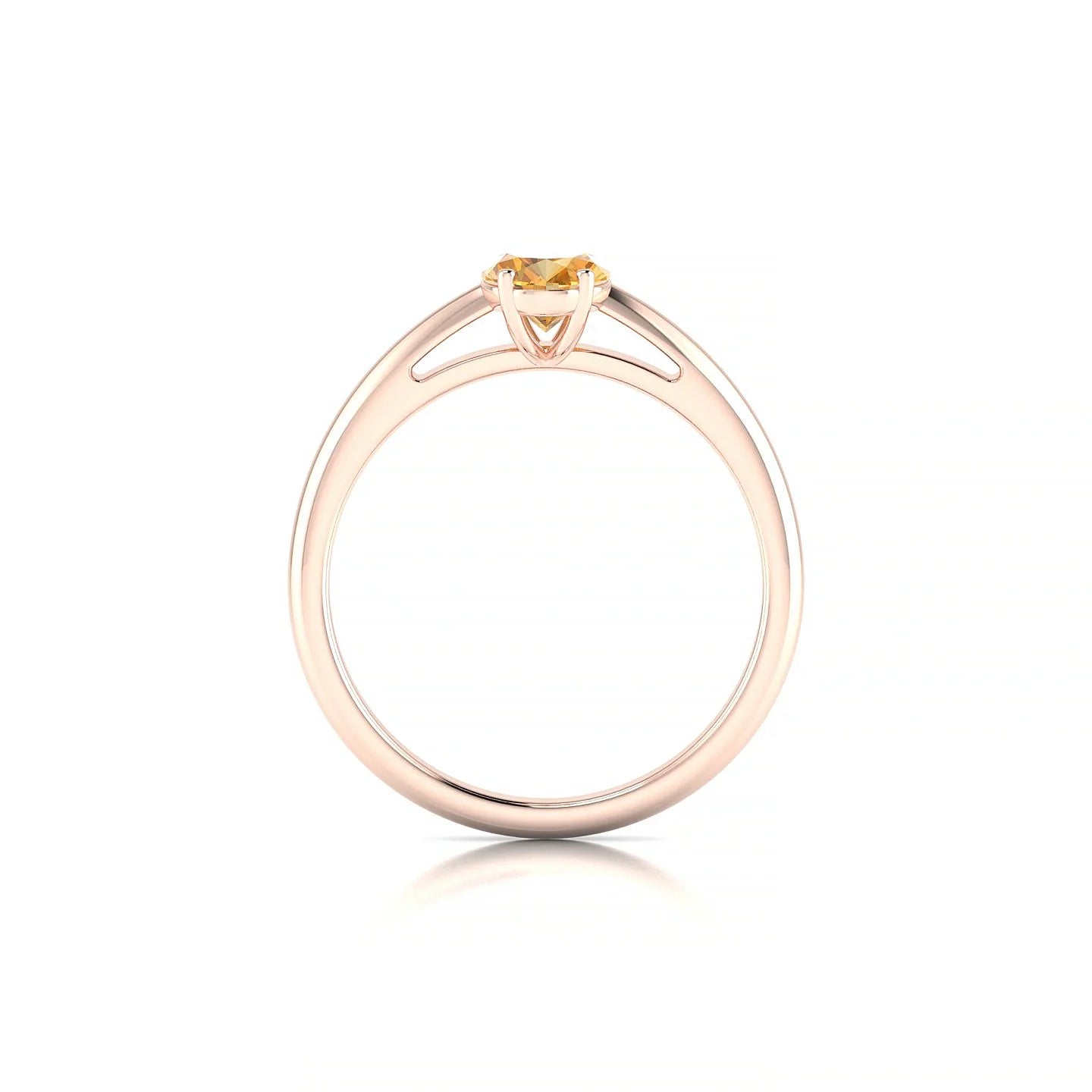Treasure | 18k Rose Gold 7 x 5 mm Oval Citrine Ring