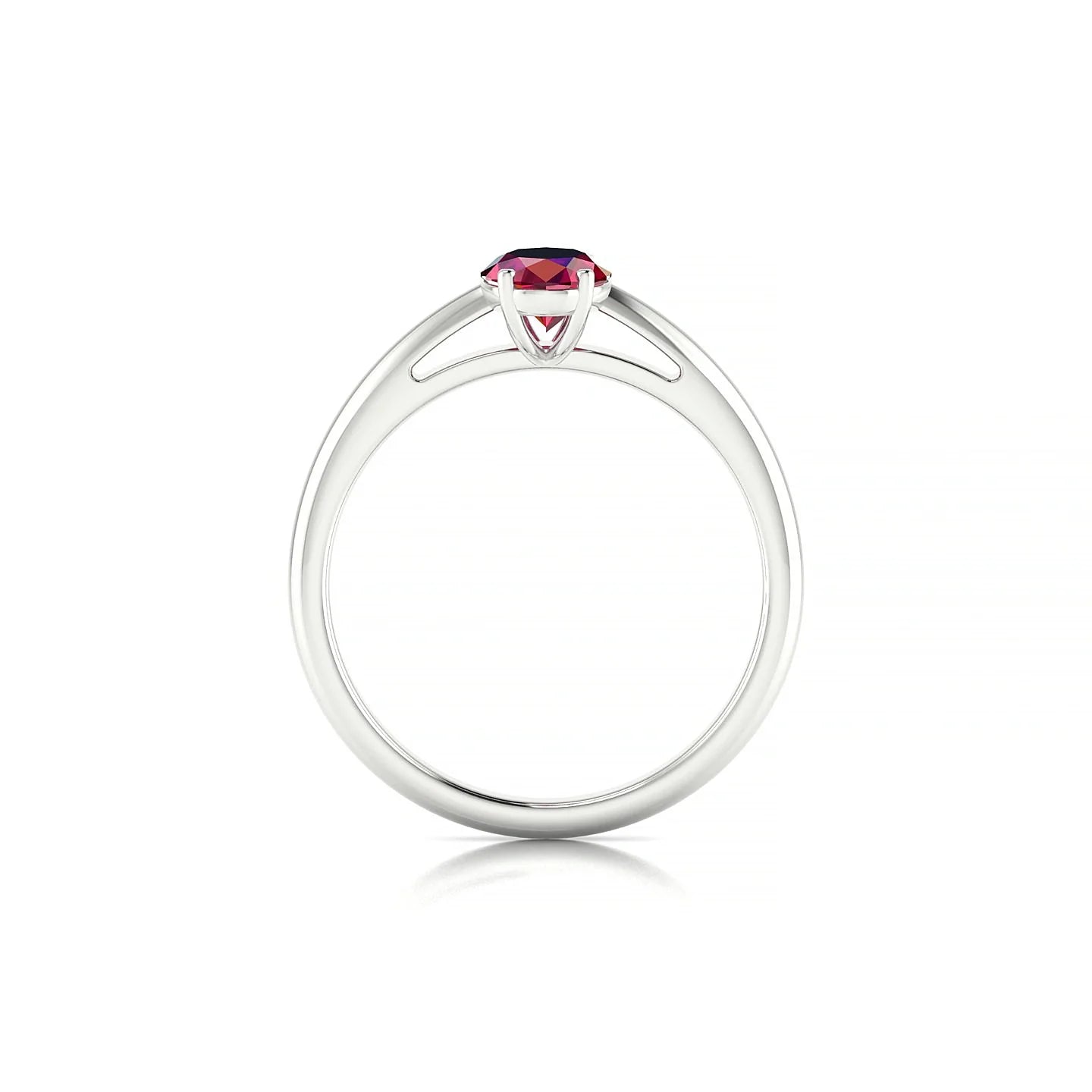Treasure | 18k White Gold 7 x 5 mm Oval Ruby Ring