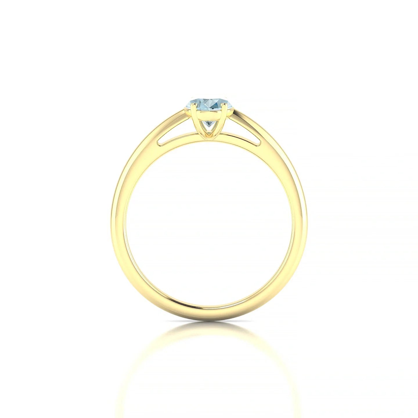 Treasure | 18k Yellow Gold 7 x 5 mm Oval Aquamarine Ring