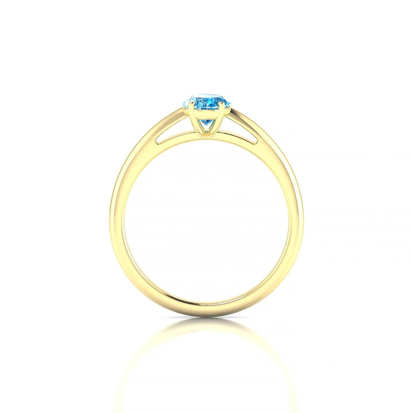 Treasure | 18k Yellow Gold 7 x 5 mm Oval Topaz Ring