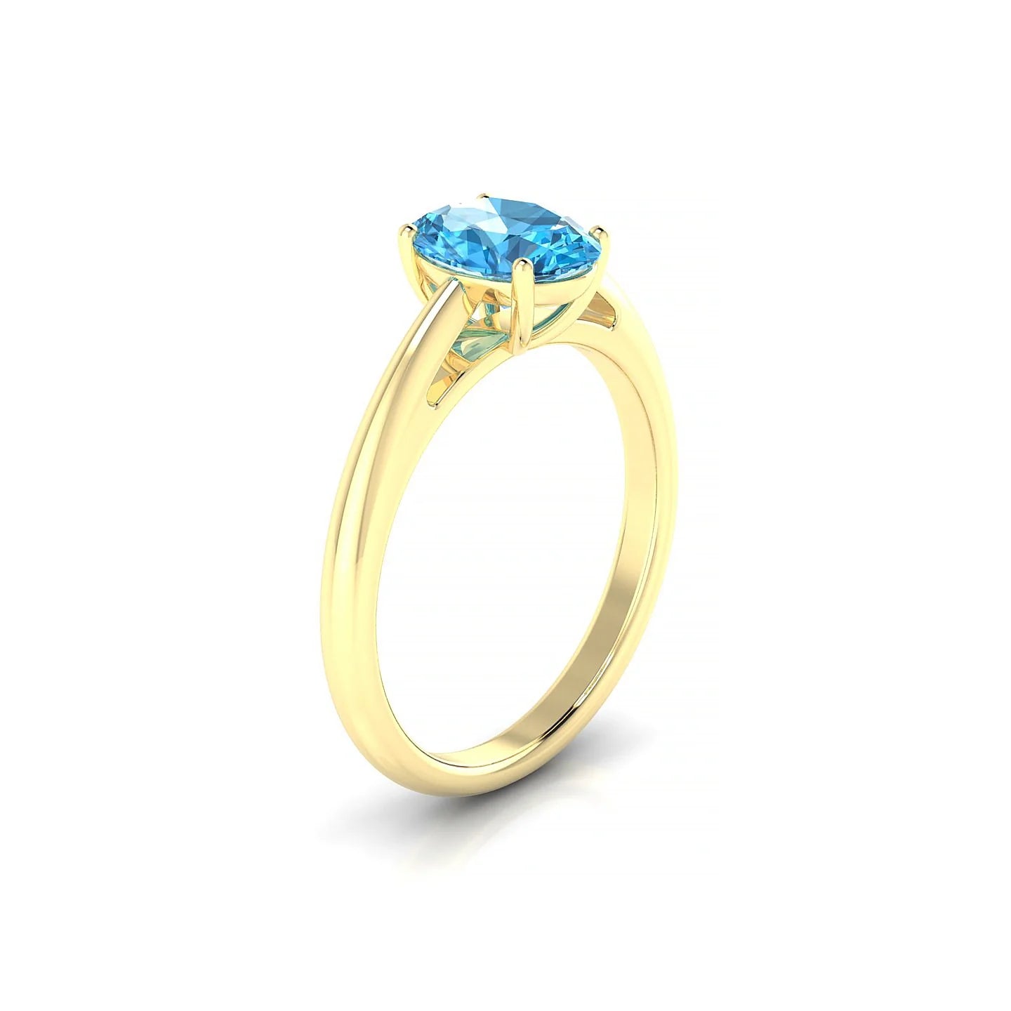 Treasure | 18k Yellow Gold 8 x 6 mm Oval Topaz Ring