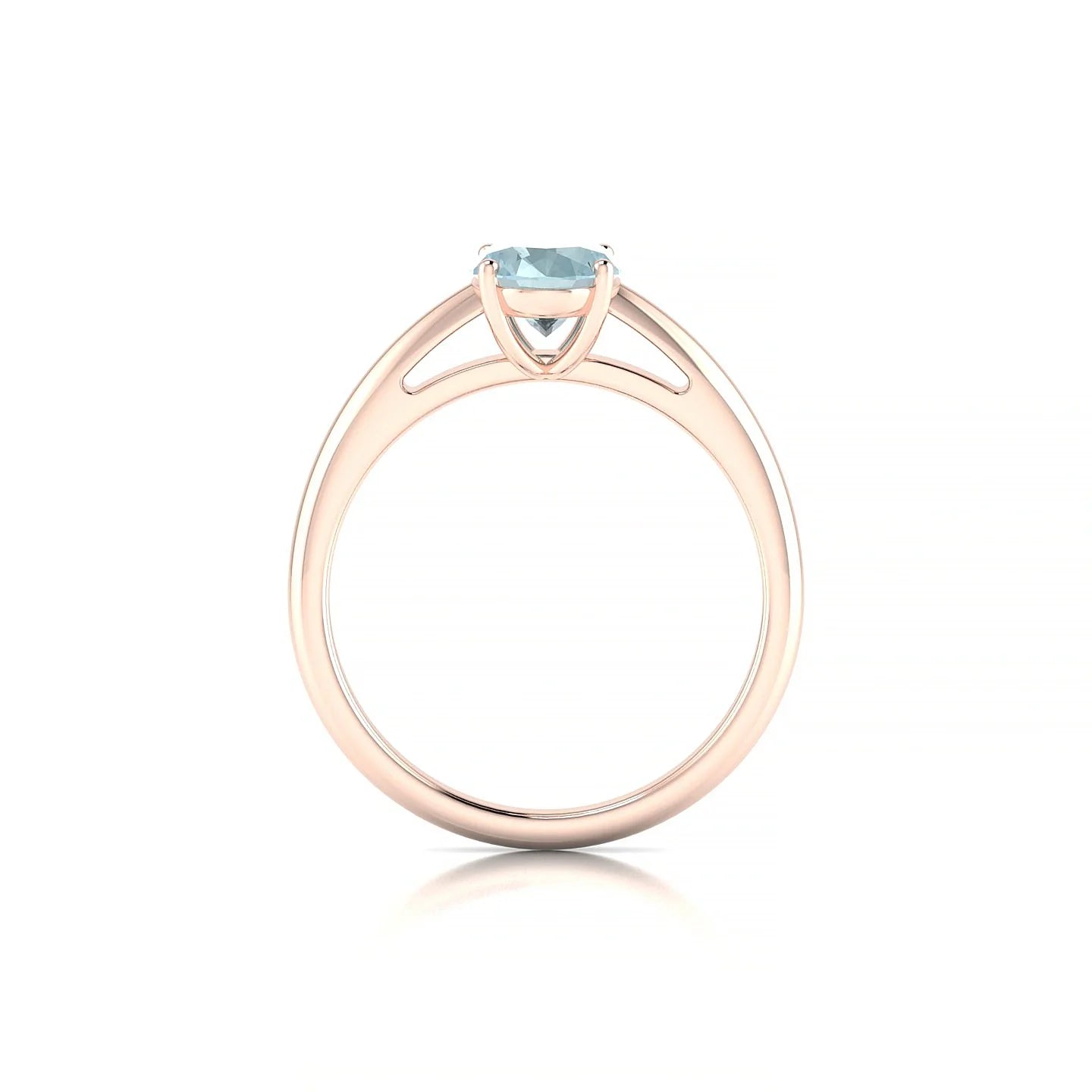 Treasure | 18k Rose Gold 8 x 6 mm Oval Aquamarine Ring