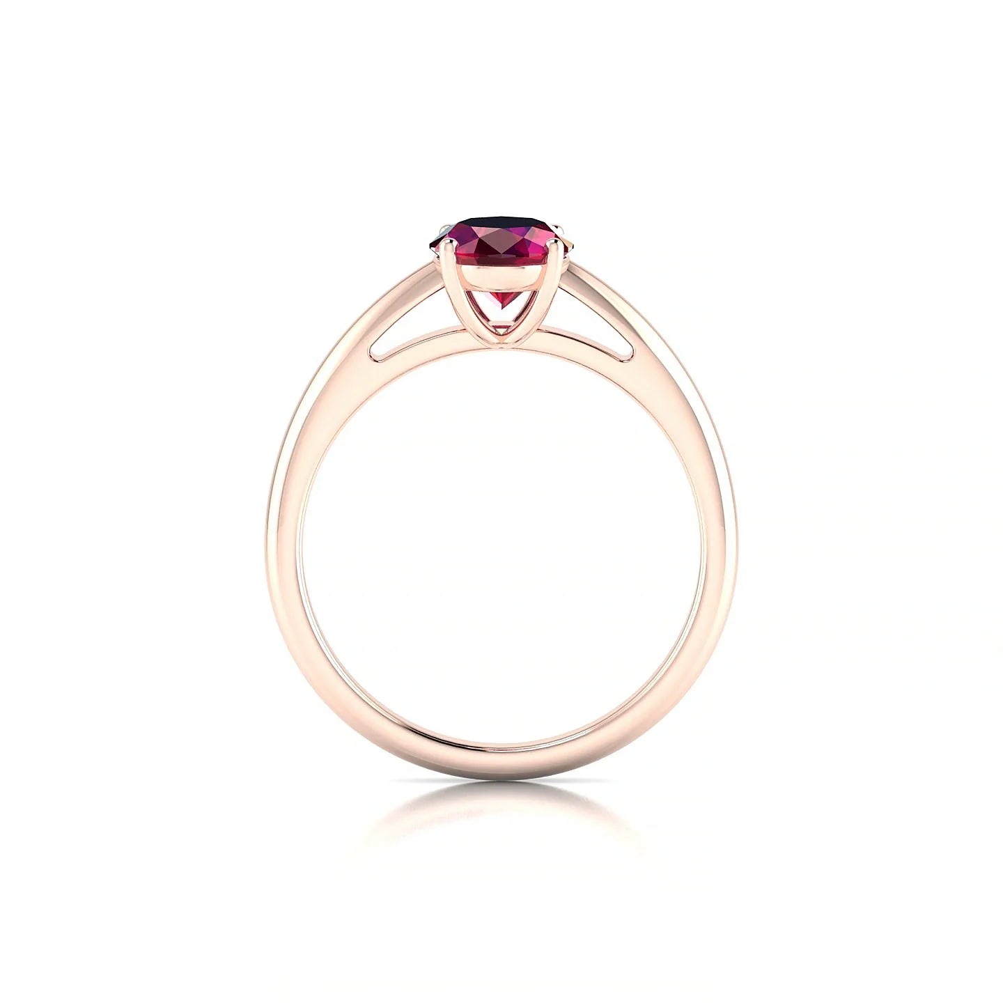 Treasure | 18k Rose Gold 8 x 6 mm Oval Ruby Ring