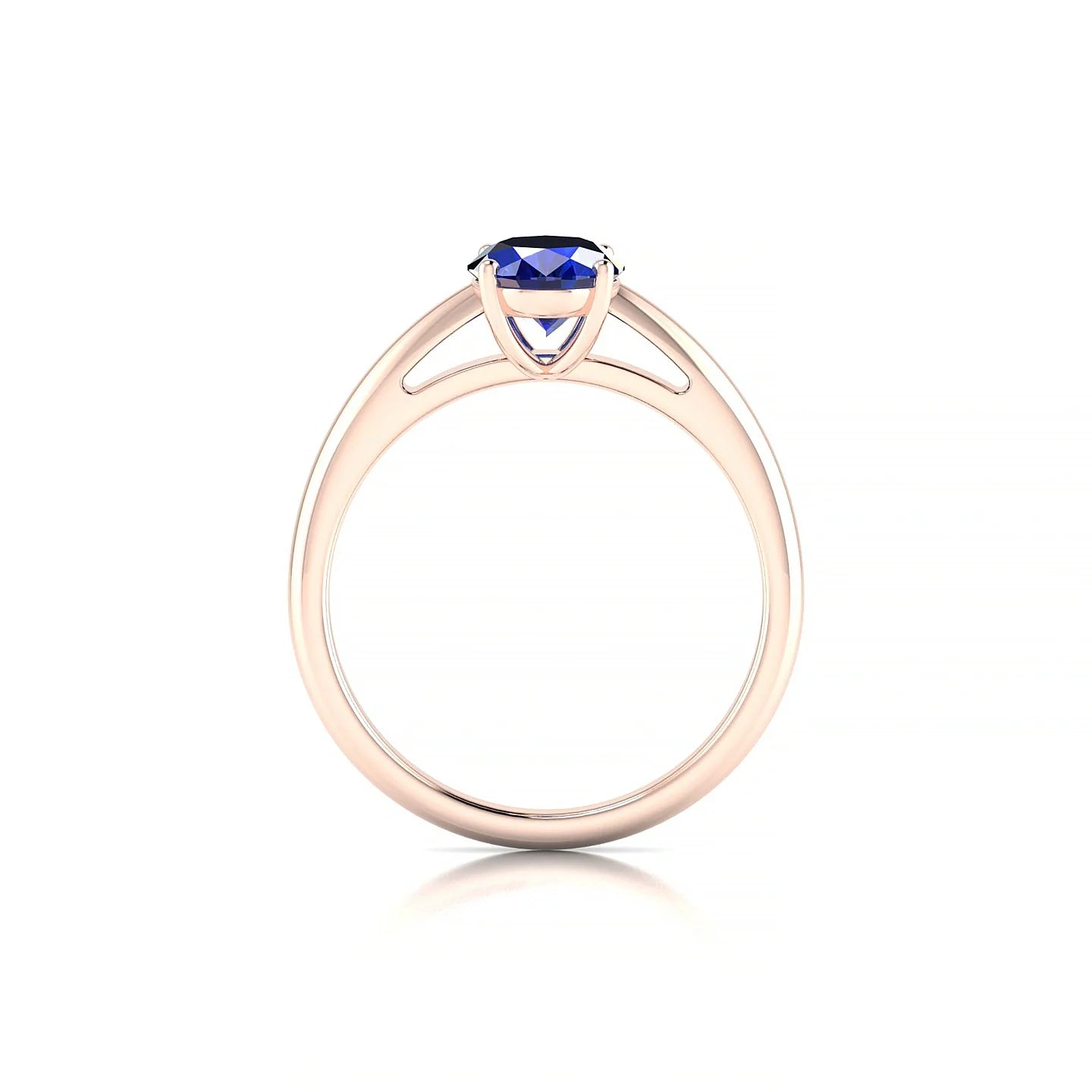 Treasure | 18k Rose Gold 8 x 6 mm Oval Sapphire Ring