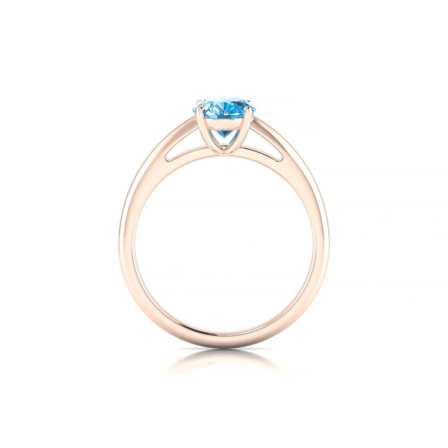 Treasure | 18k Rose Gold 8 x 6 mm Oval Topaz Ring