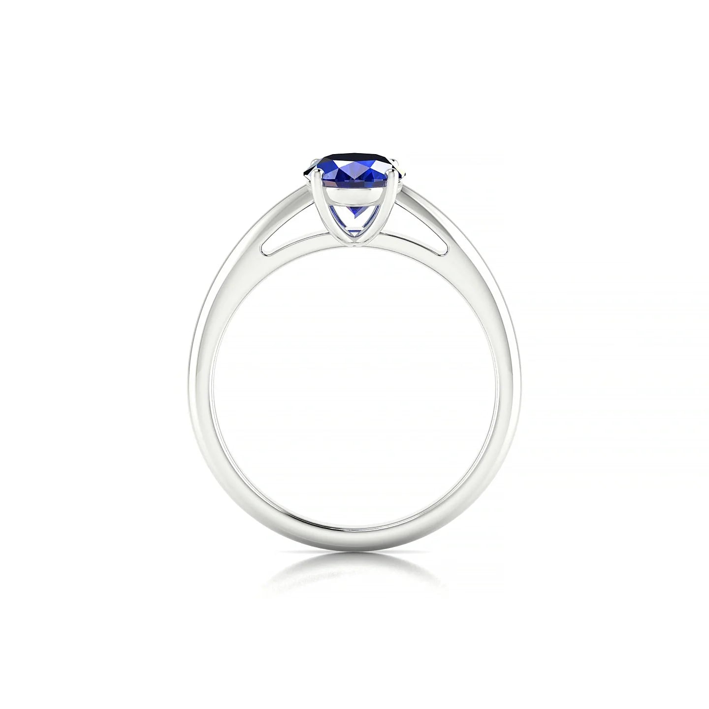 Treasure | 18k White Gold 8 x 6 mm Oval Sapphire Ring