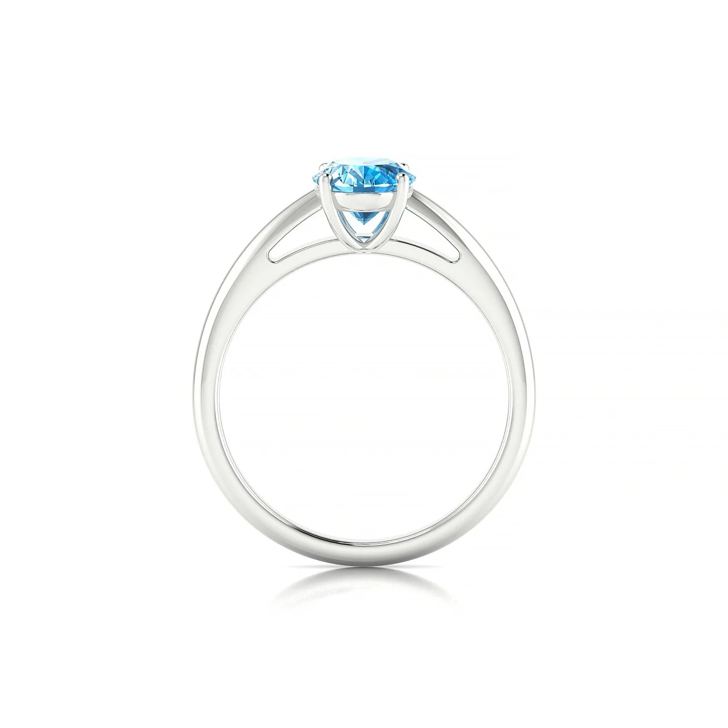 Treasure | 18k White Gold 8 x 6 mm Oval Topaz Ring