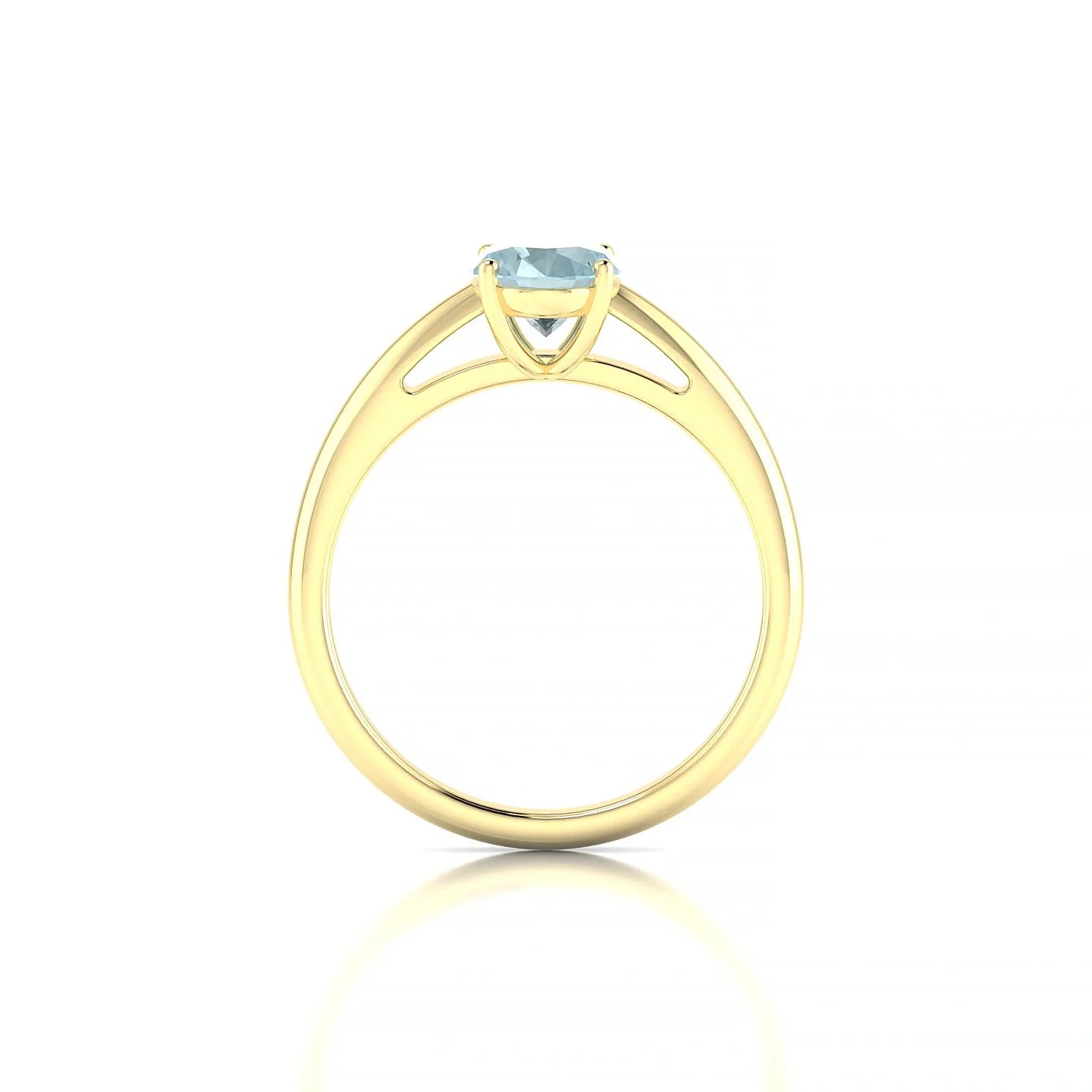 Treasure | 18k Yellow Gold 8 x 6 mm Oval Aquamarine Ring