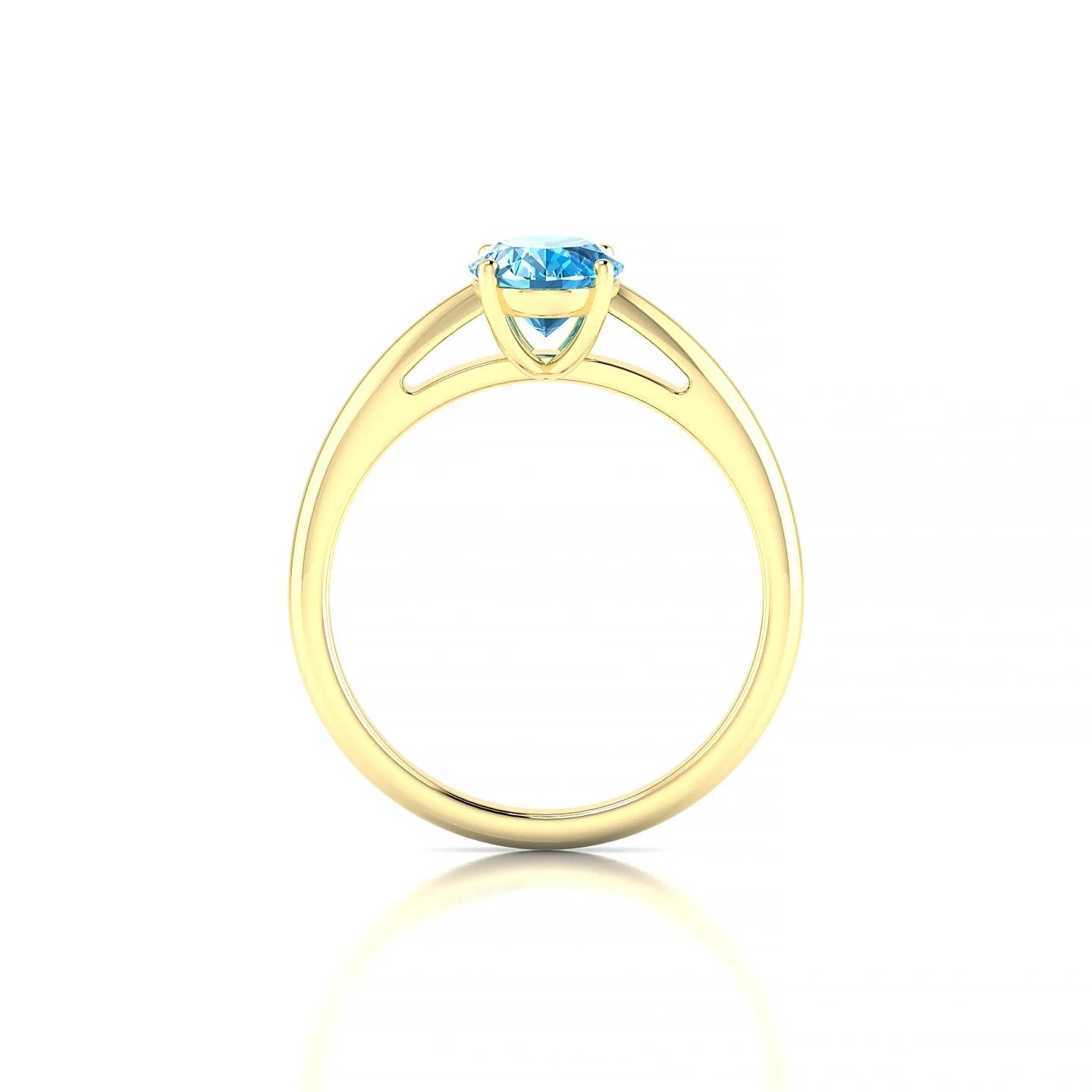 Treasure | 18k Yellow Gold 8 x 6 mm Oval Topaz Ring