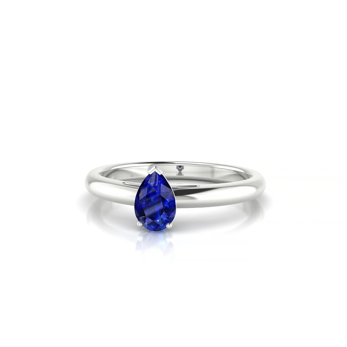 Treasure | 18k White Gold 6 x 4 mm Pear Sapphire Ring
