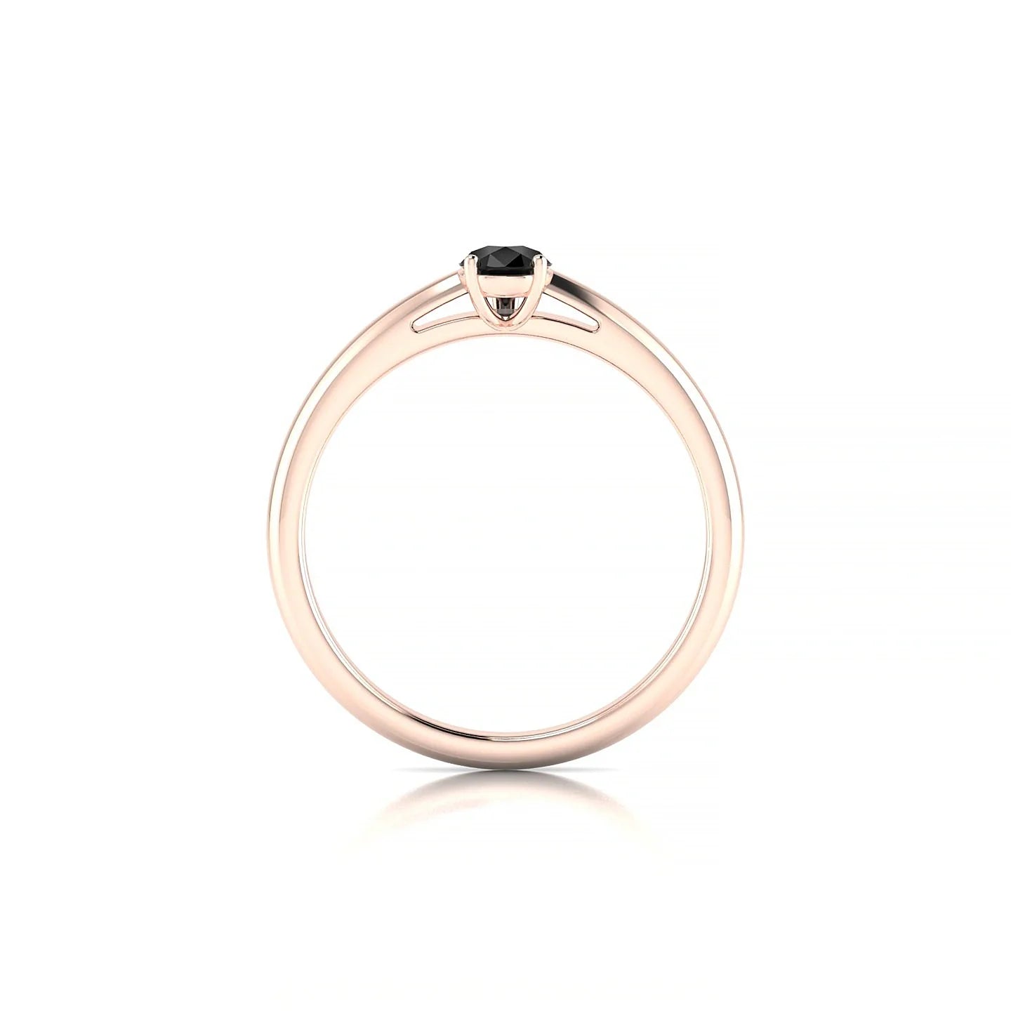 Treasure | 18k Rose Gold 6 x 4 mm Pear Black Diamond Ring