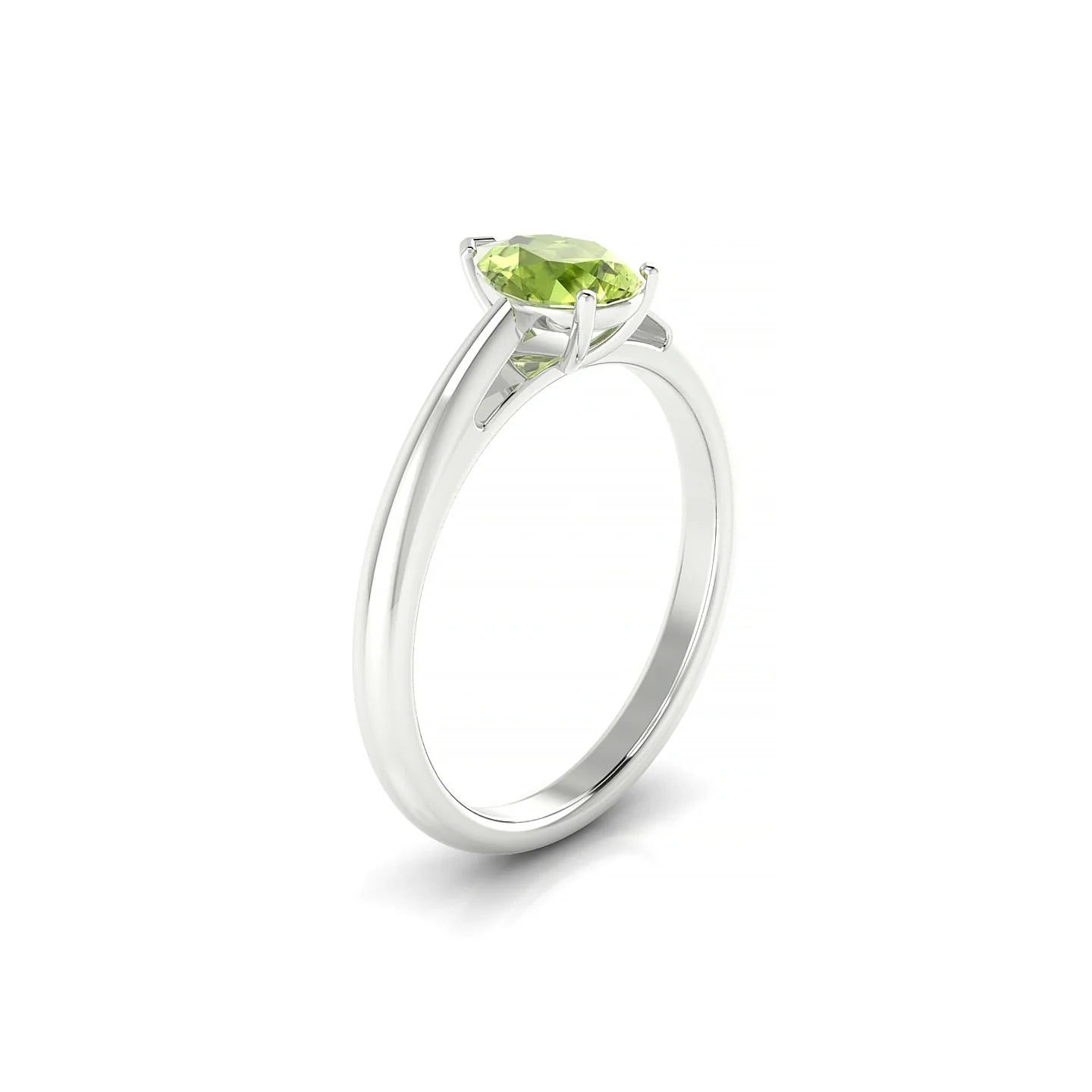 Treasure | 18k White Gold 7 x 5 mm Pear Peridot Ring
