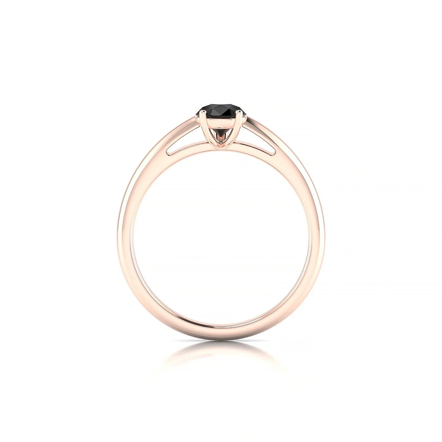 Treasure | 18k Rose Gold 7 x 5 mm Pear Black Diamond Ring