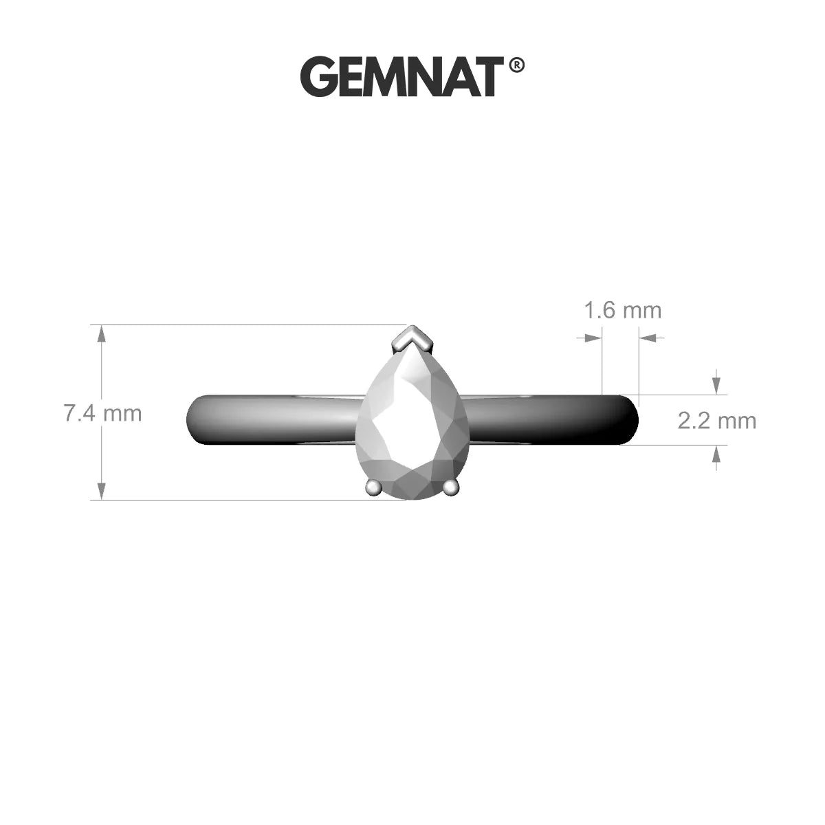 Treasure | 18k Rose Gold 7 x 5 mm Pear Sapphire Ring